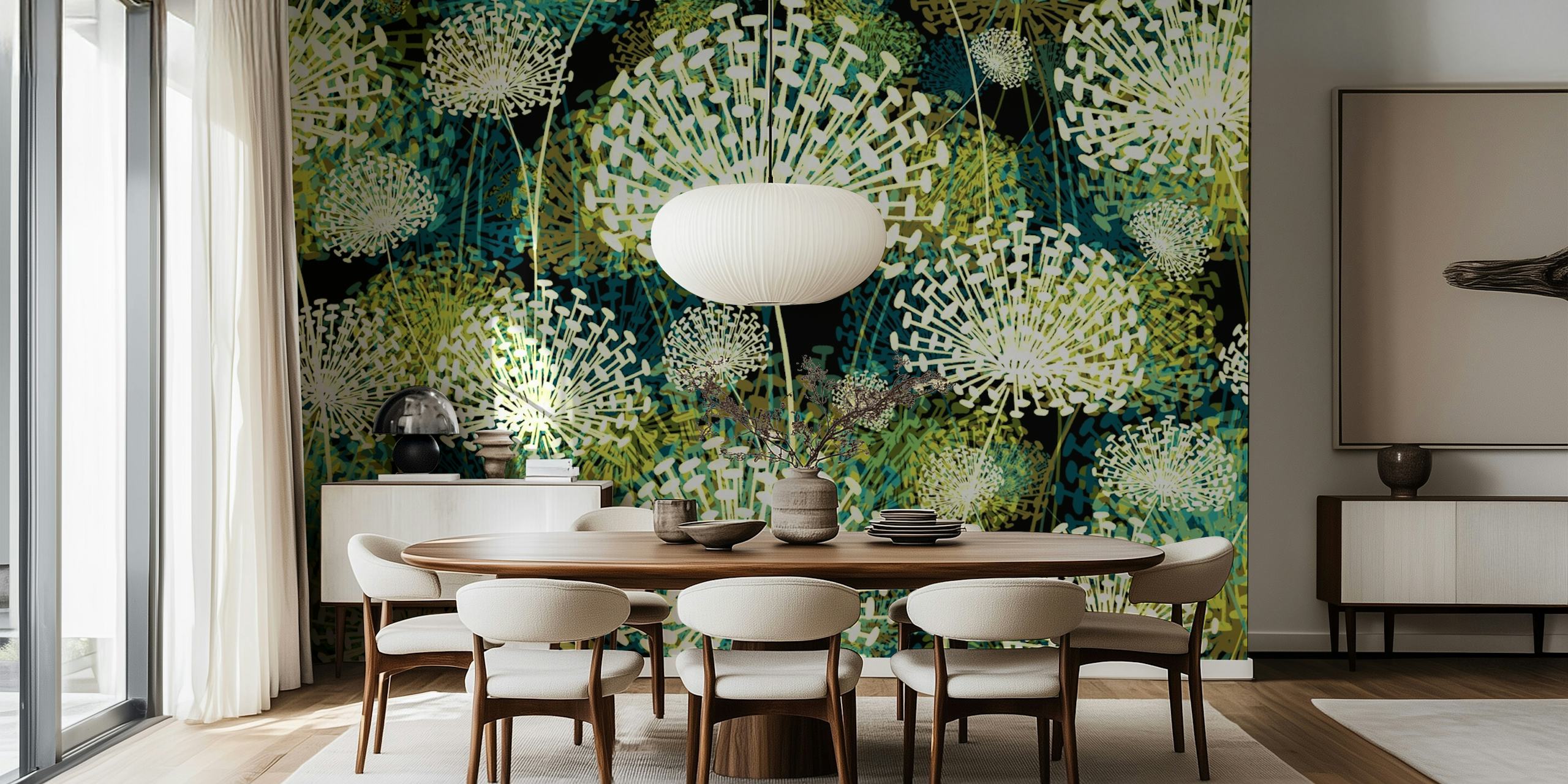 Dandelions BGT carta da parati in una stanza elegante