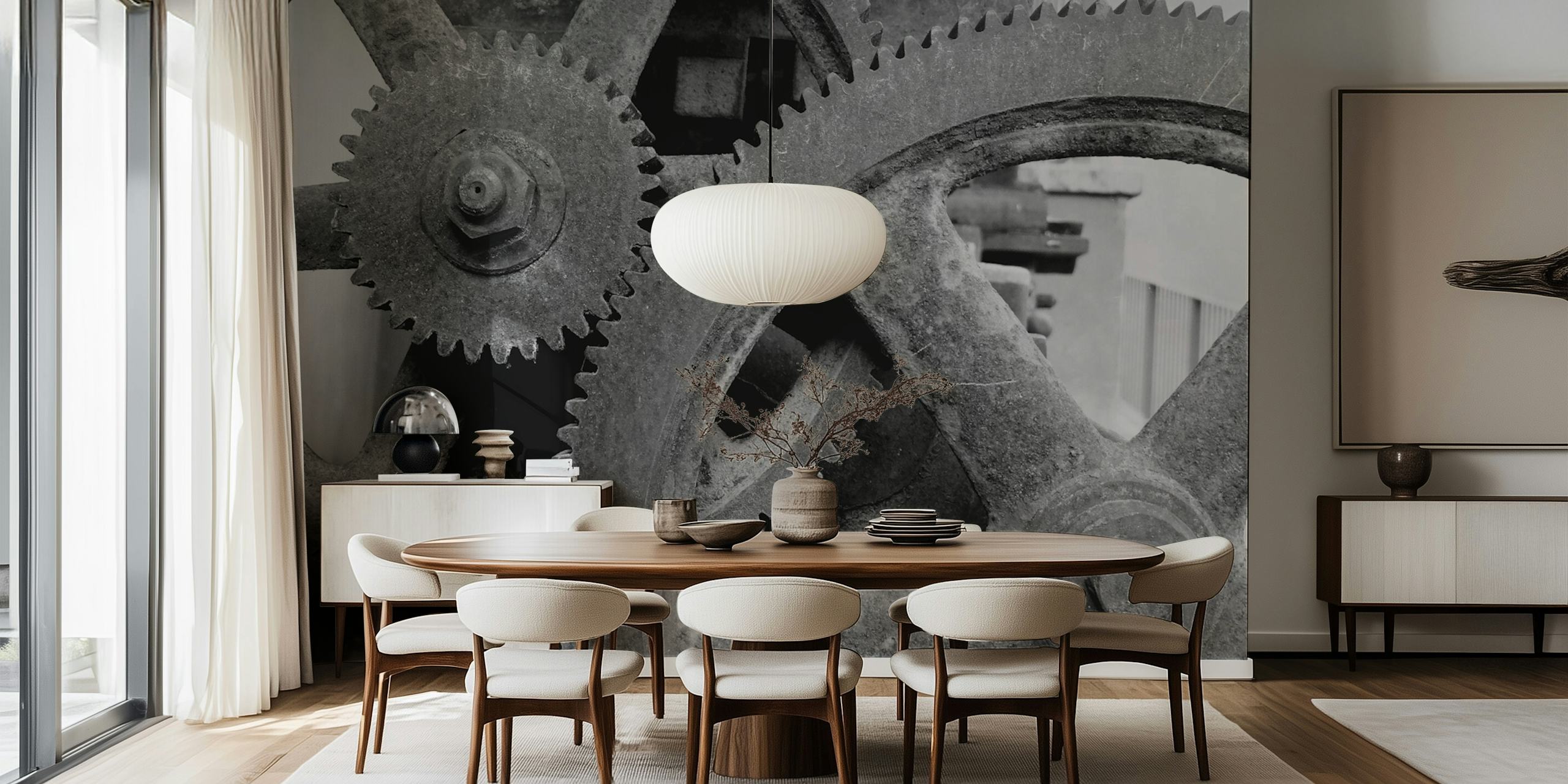 Big Gears wallpaper design in a room