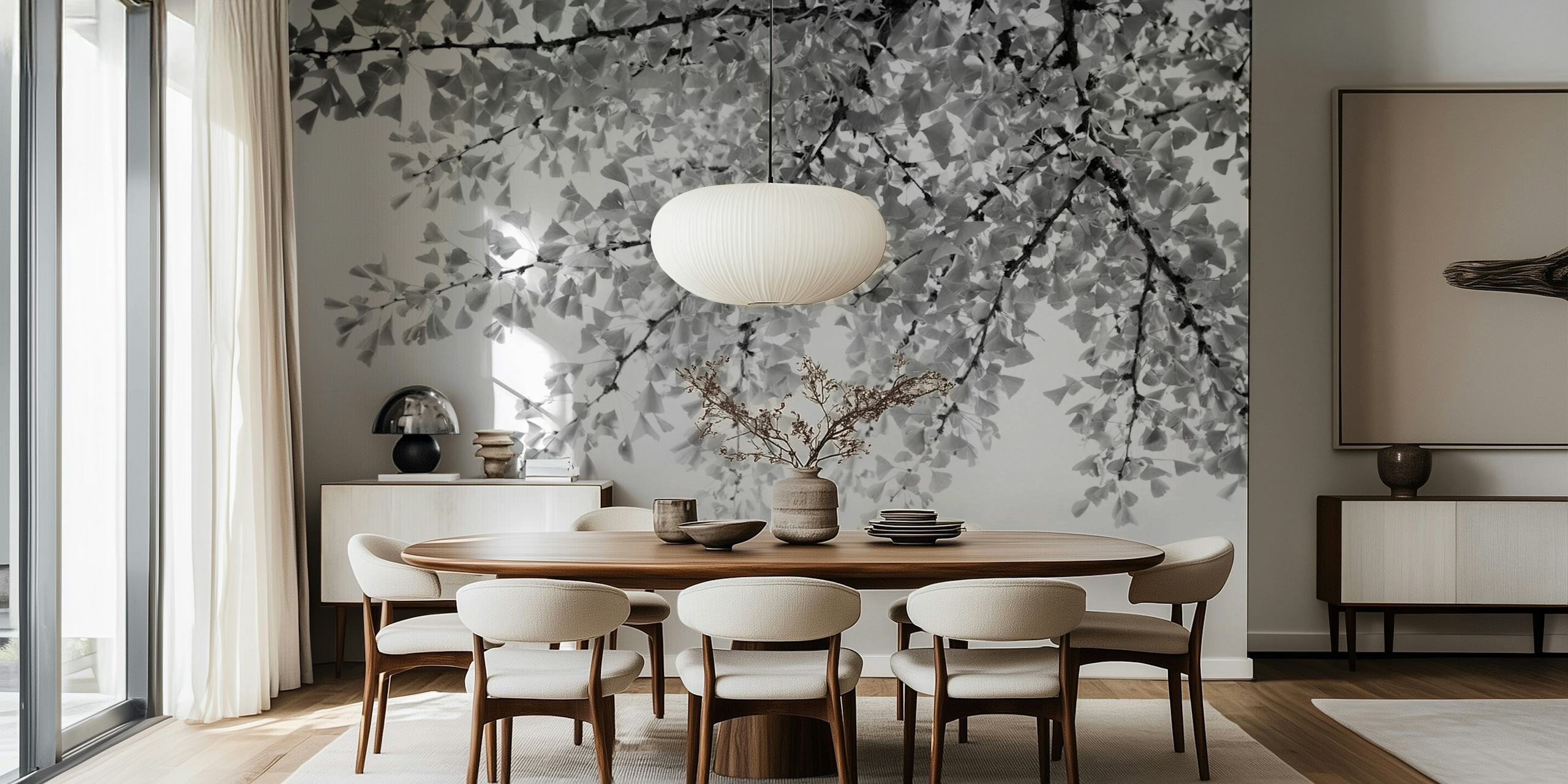 Ginkgo Leaves wallpaper i et lyst rom
