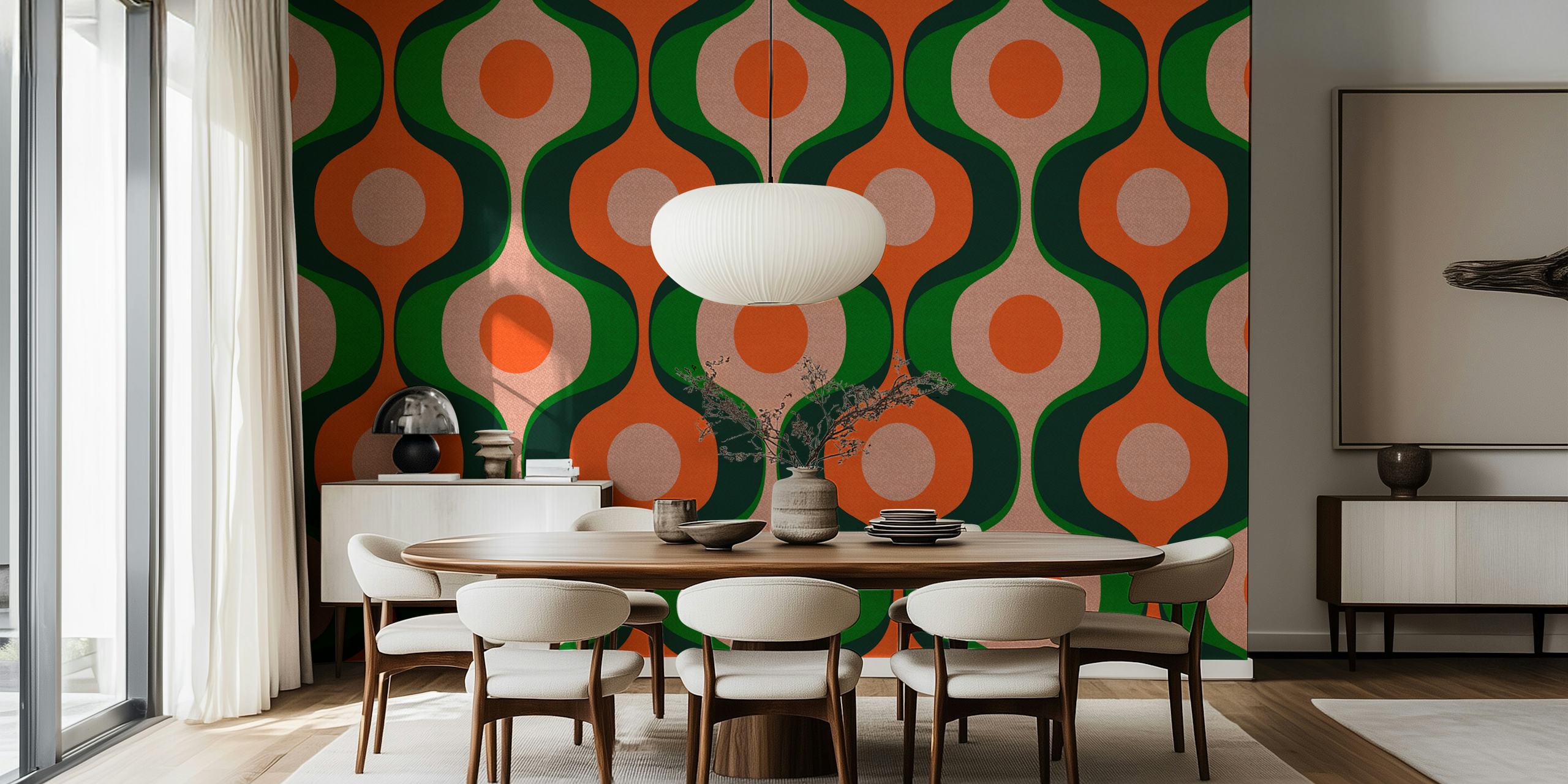 Funky Seventies tapettikuvio ympäristössä