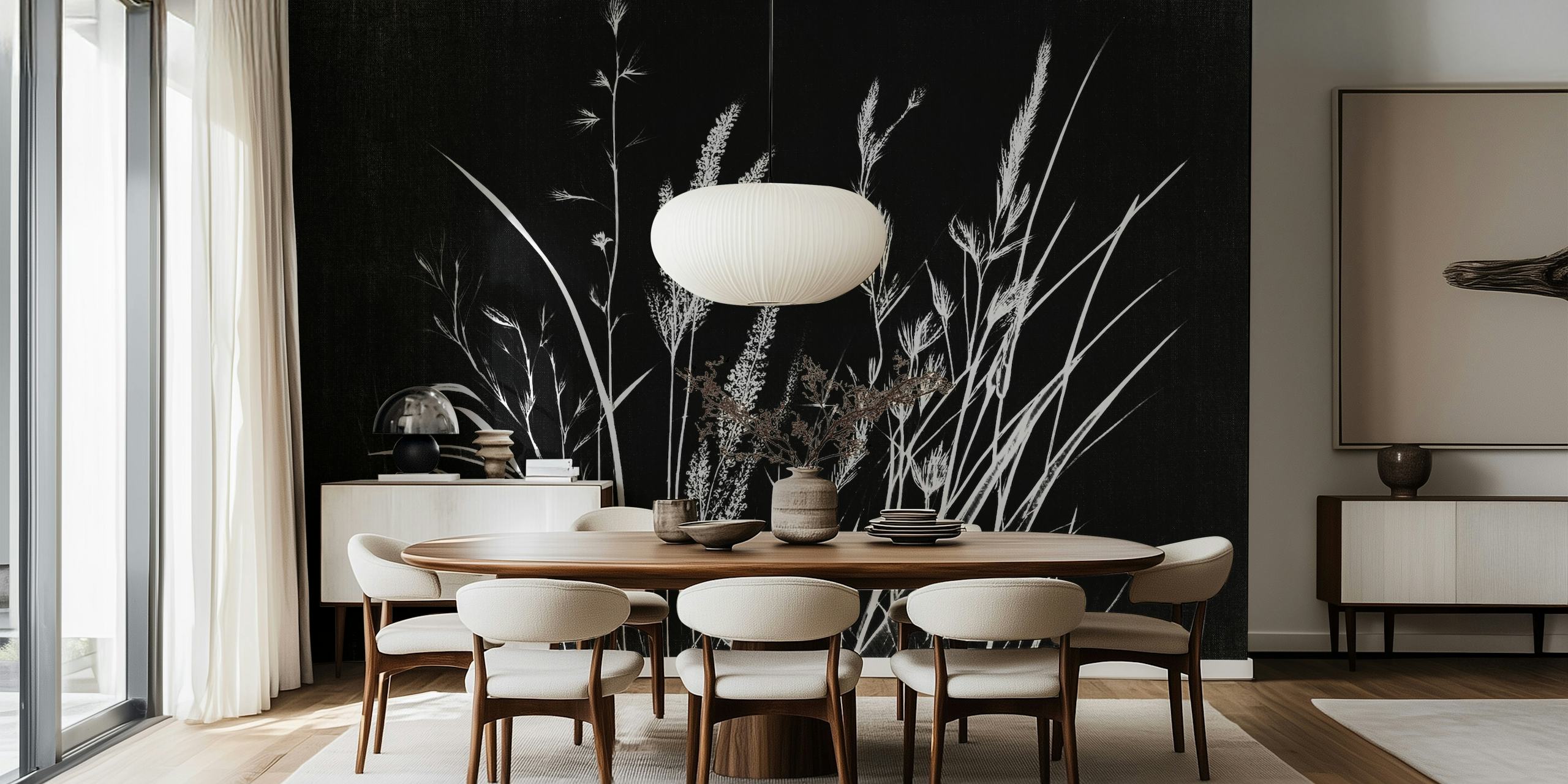 Tapeta Moody Garden prikazana u sobi