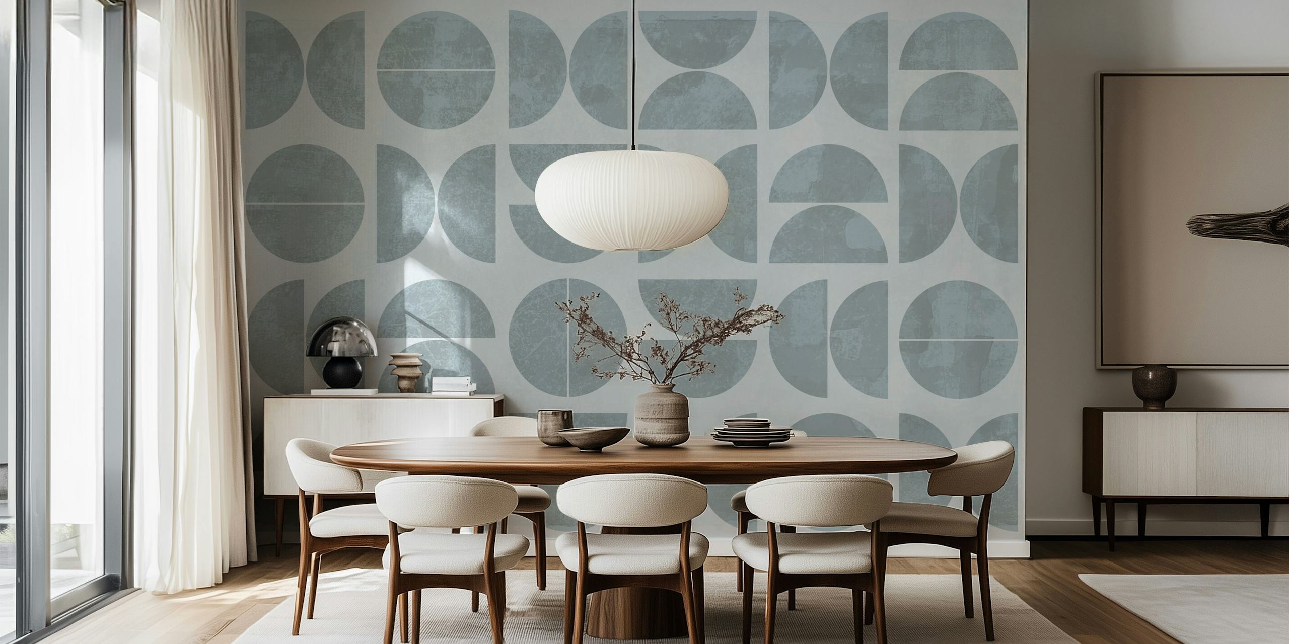 Geometric shapes in grey tones wallpaper