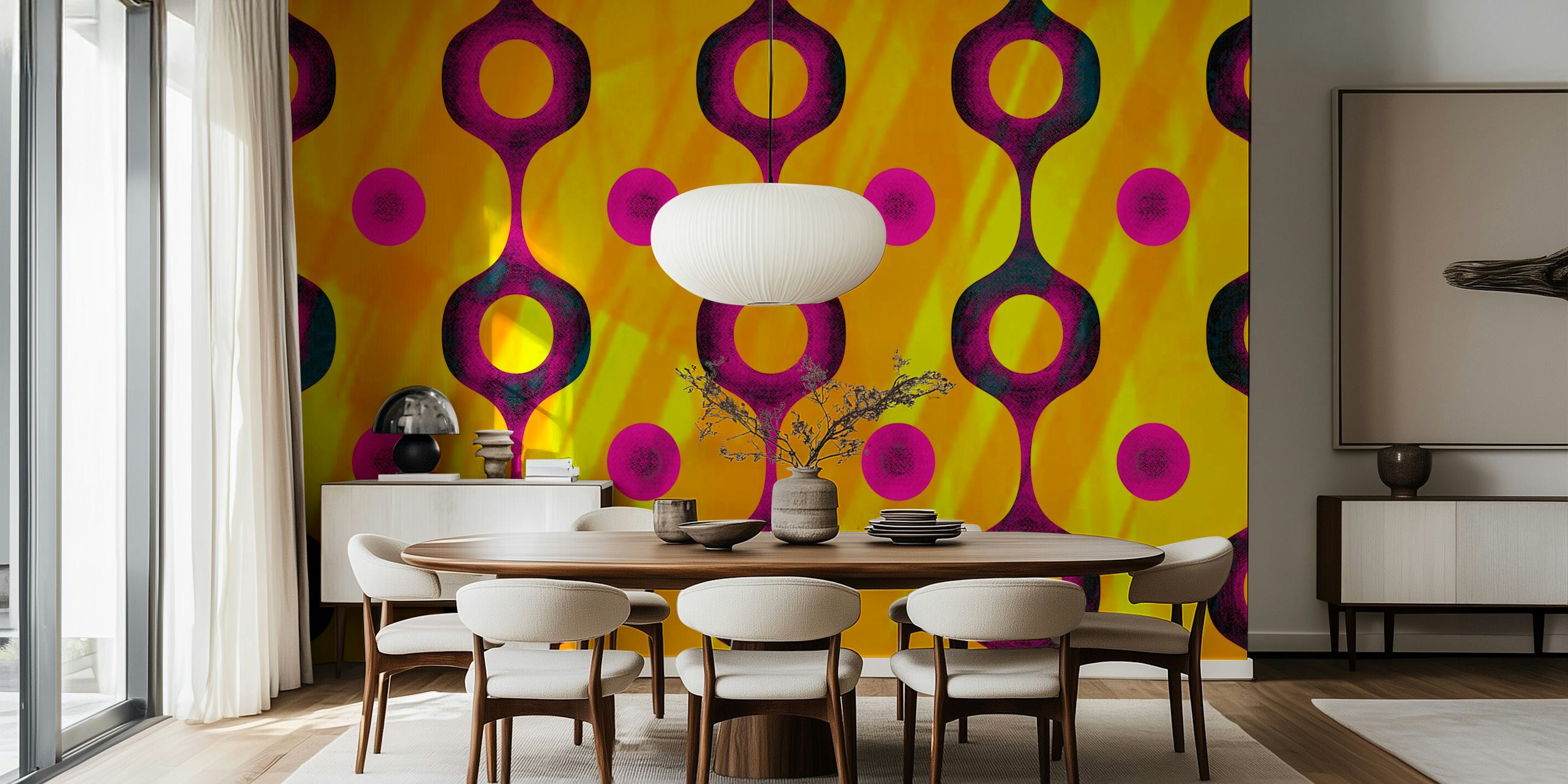 Colorful wallpaper design in a room