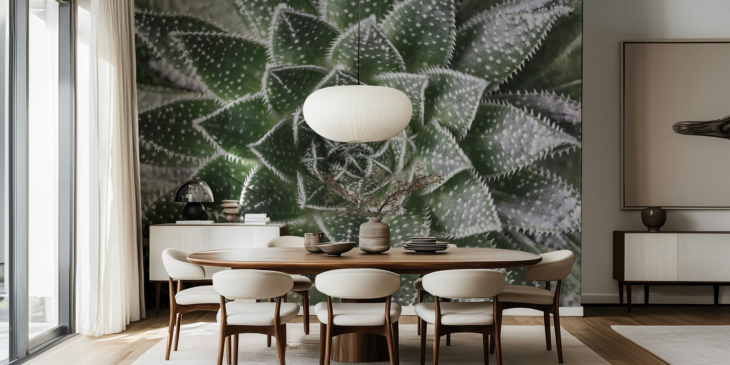 Aloe Aristata zidna slika koja detaljno prikazuje sukulentnu biljku