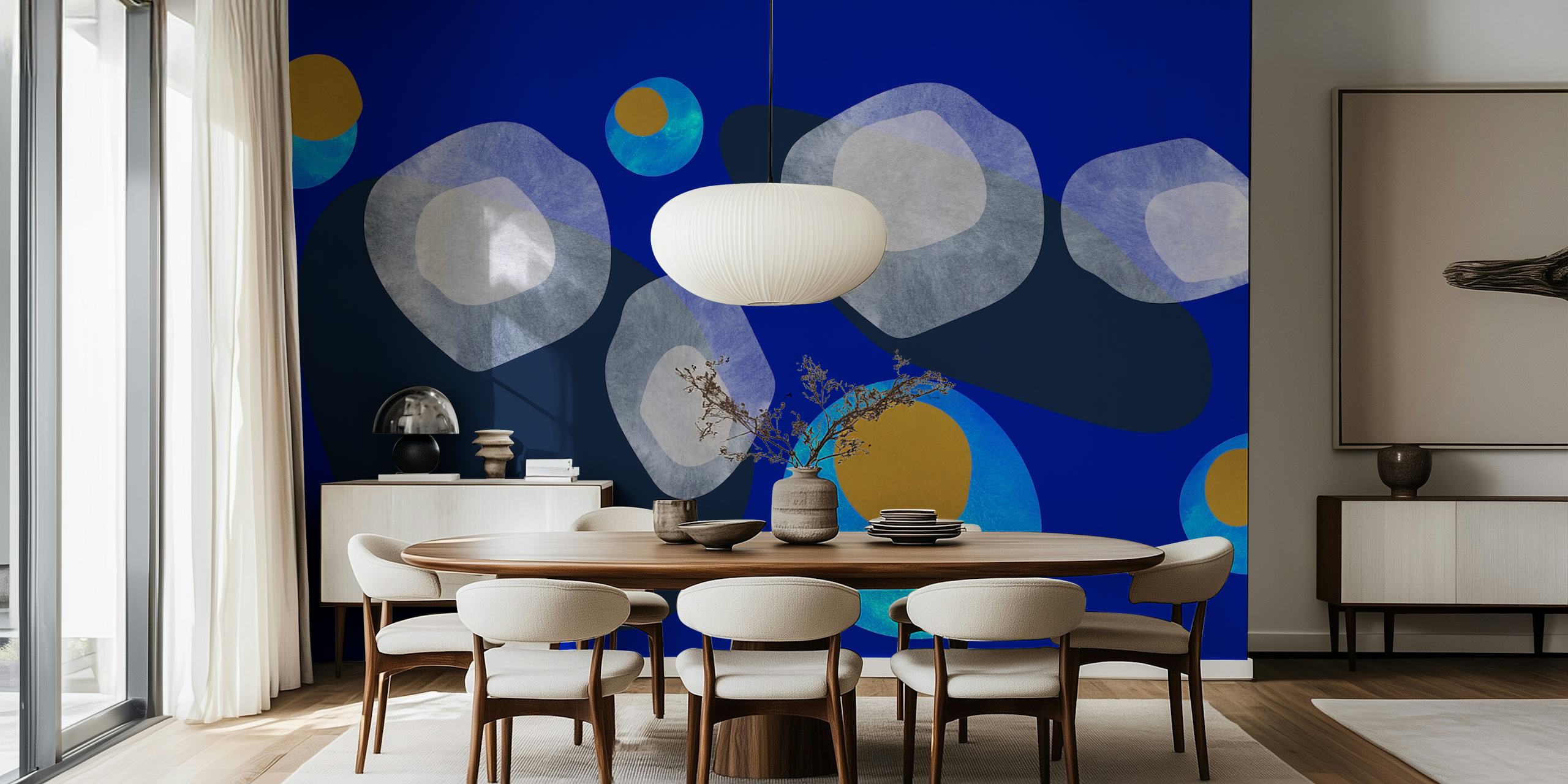 Oceania Rounds Tapete in einem Raum angezeigt