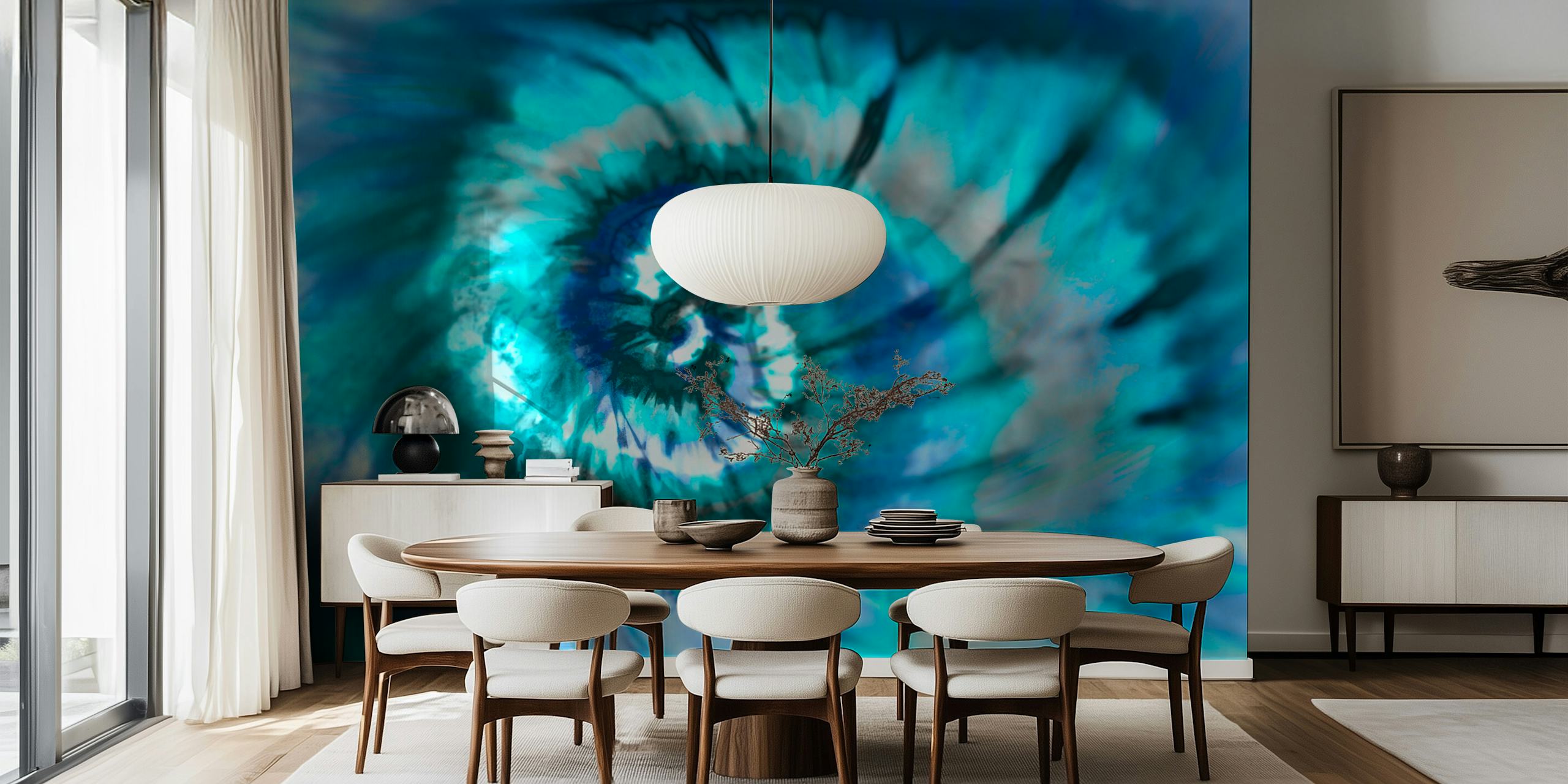 Peaceful spring water wallpaper in a room