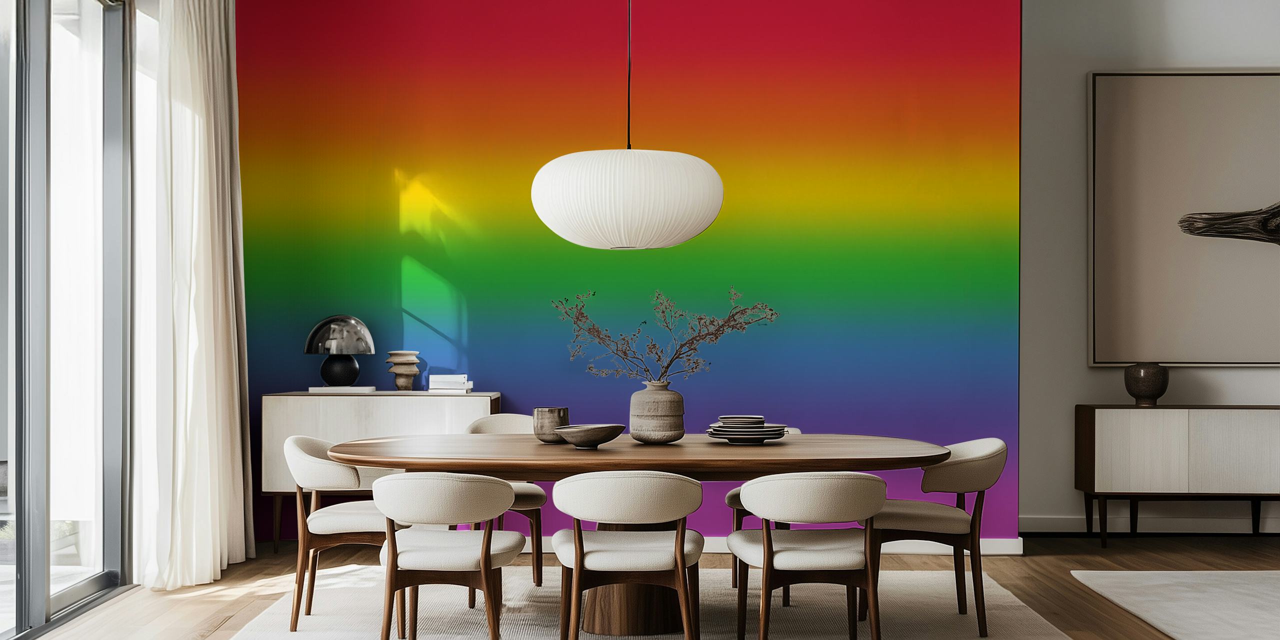 Rainbow Gradient 2 -taustakuva esillä huoneessa