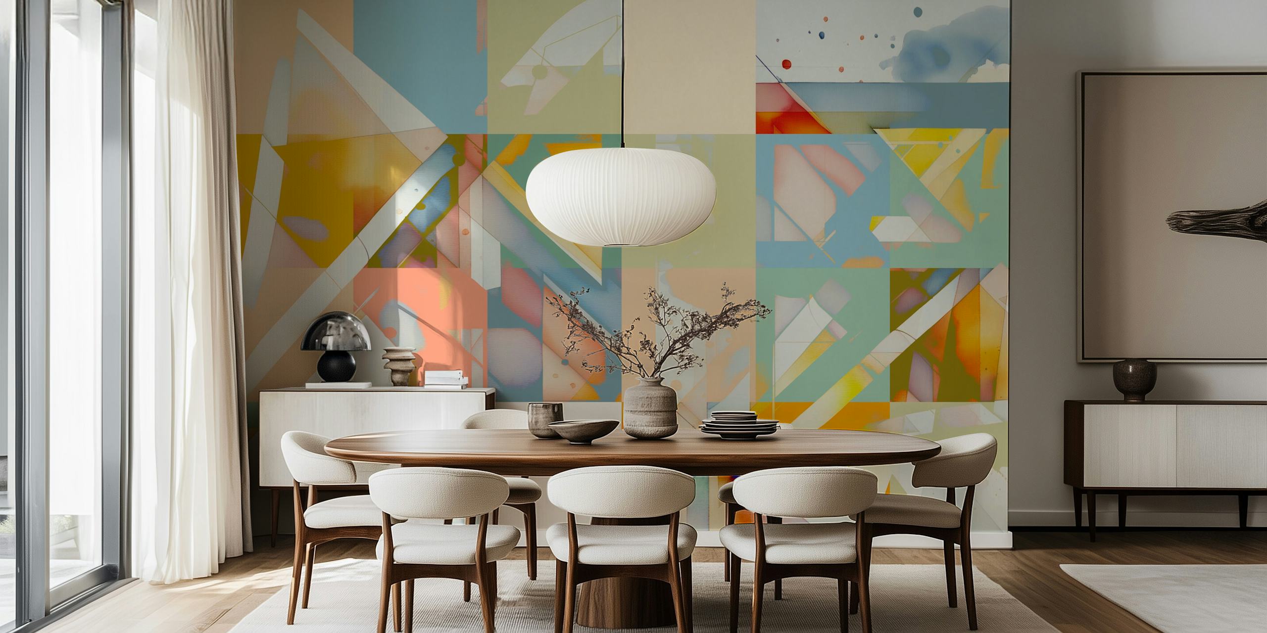 Urban Tribal Bauhaus Grunge wallpaper in a room