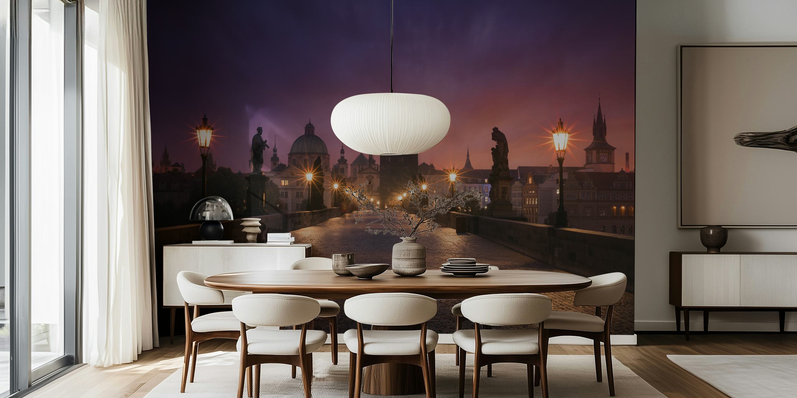 Saint Charles Bridge wallpaper in a room