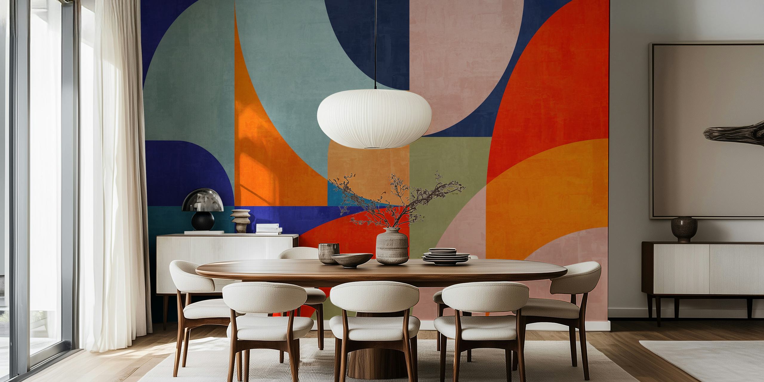 Semi Circles 16 wallpaper design in a room