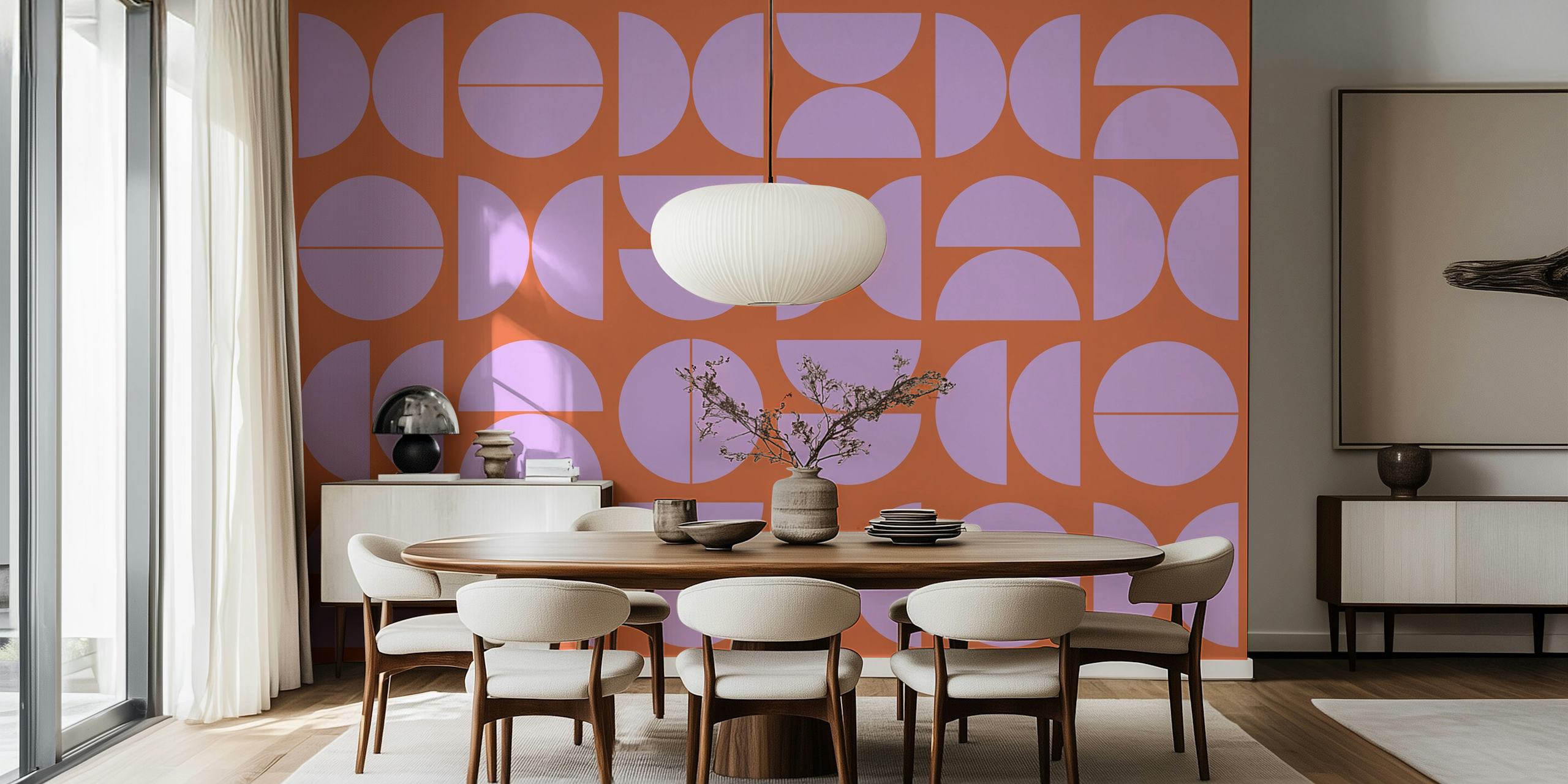 Allover Mid-Century Modern Classic fototapeta z geometrycznymi kształtami