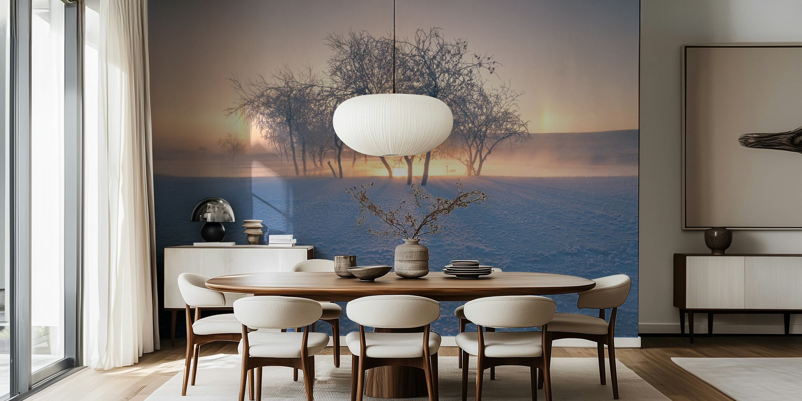 Swan Lake wallpaper in a serene setting