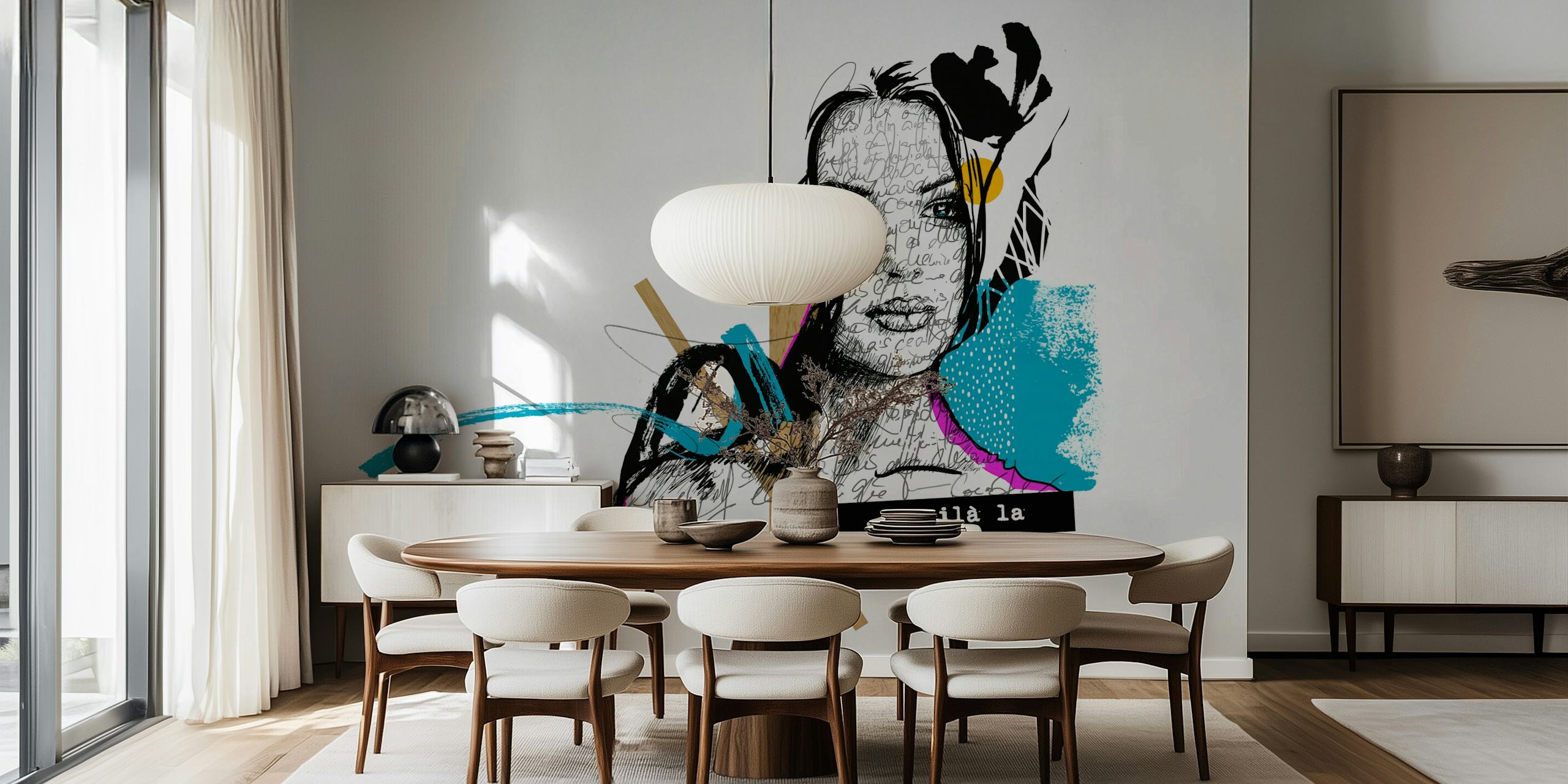 La Belle Vie Portrait wallpaper design in a room