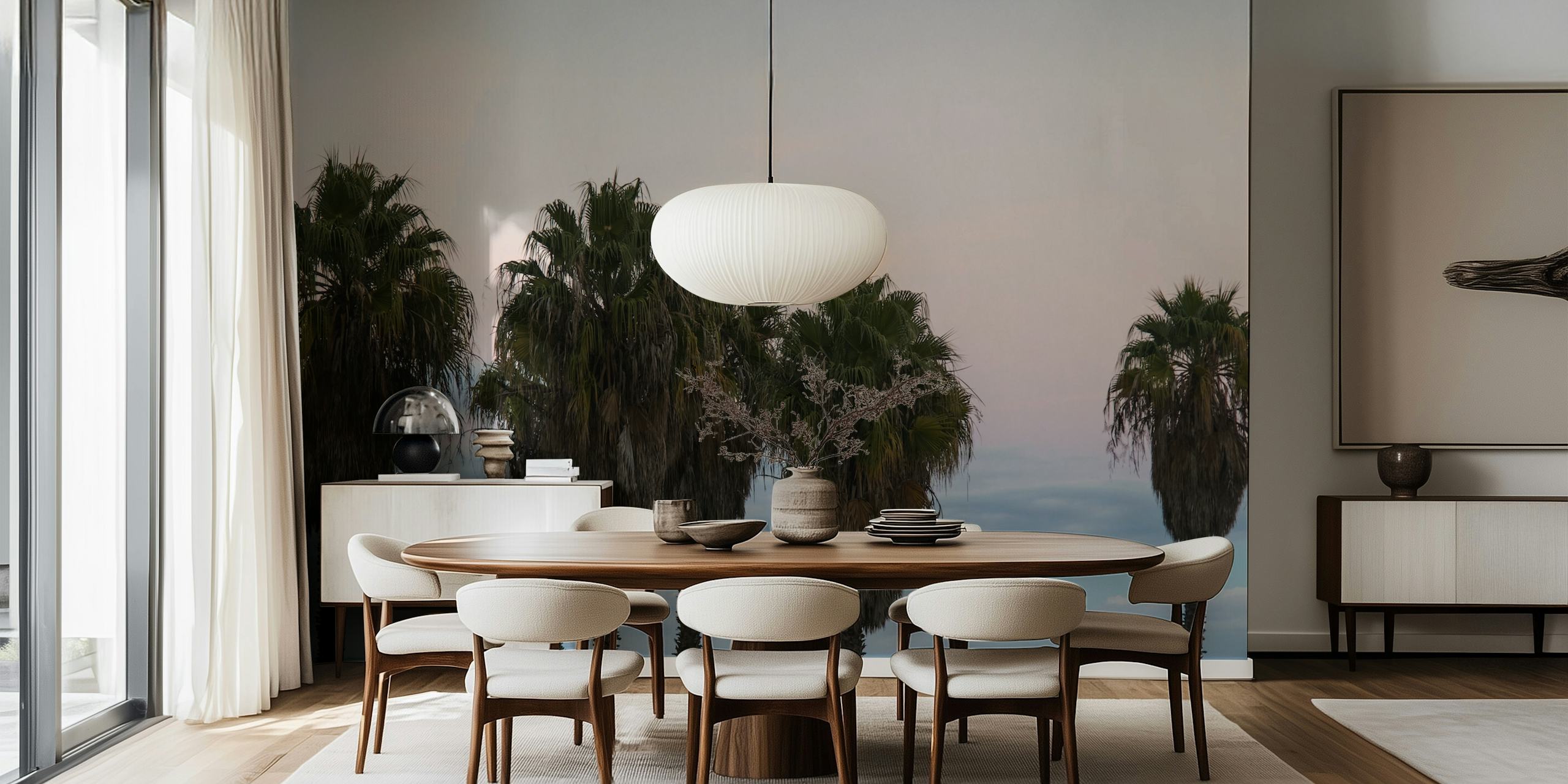 Tapeta Sunset Palm Trees Dream 1 w pokoju