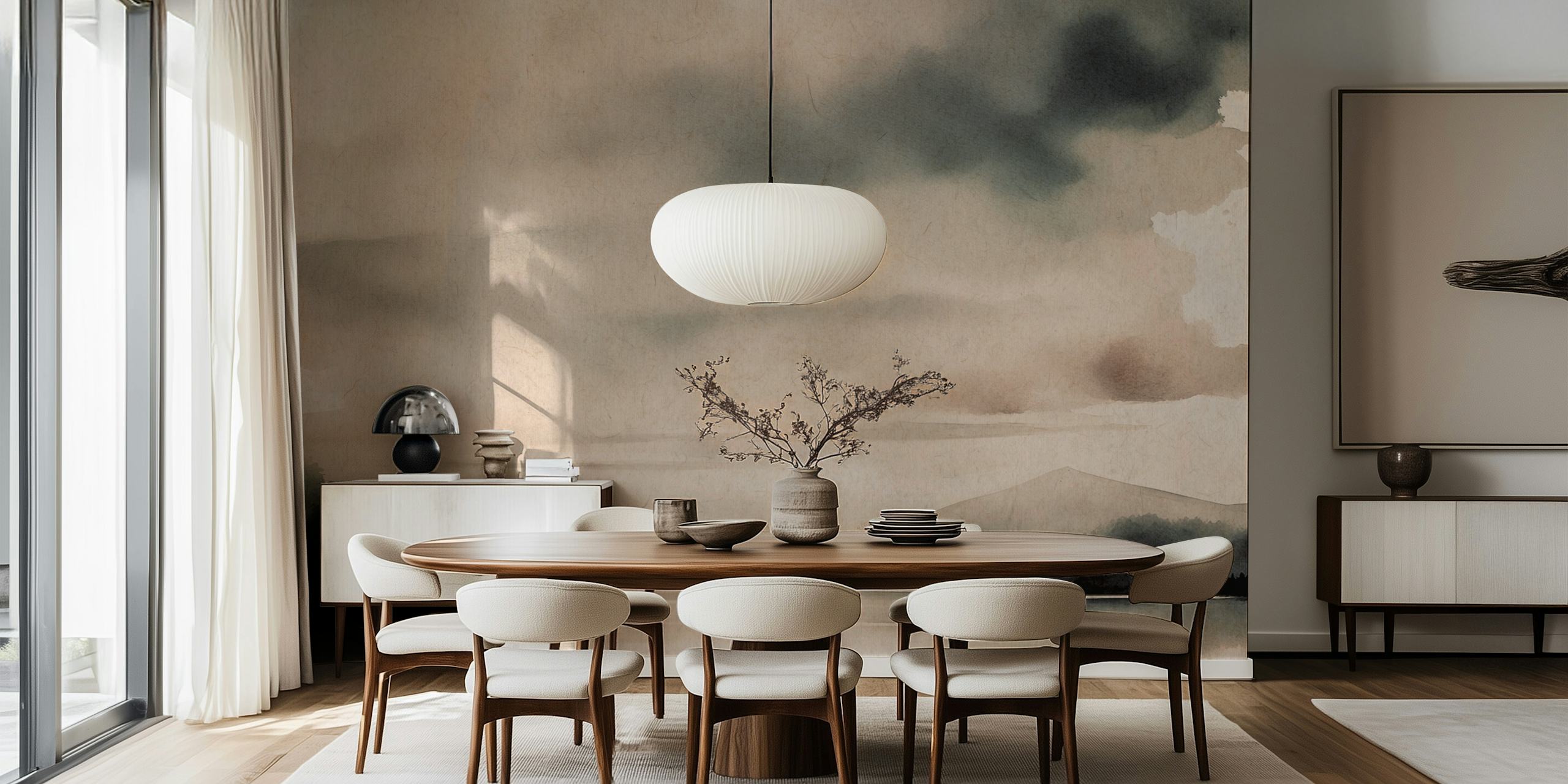 Japan Clouds wallpaper in a room