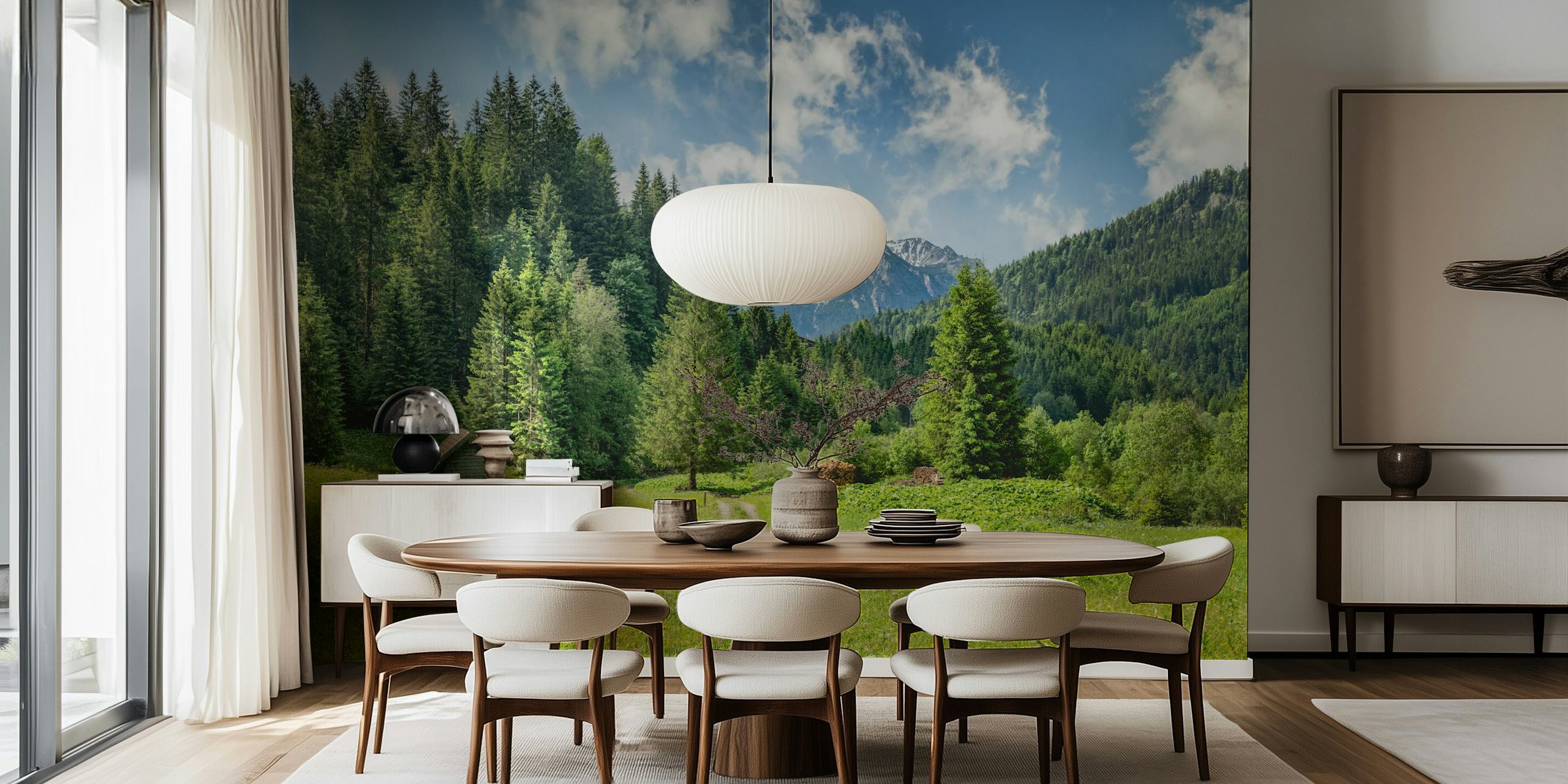 Summertime Alps Tapetdesign in einem Raum