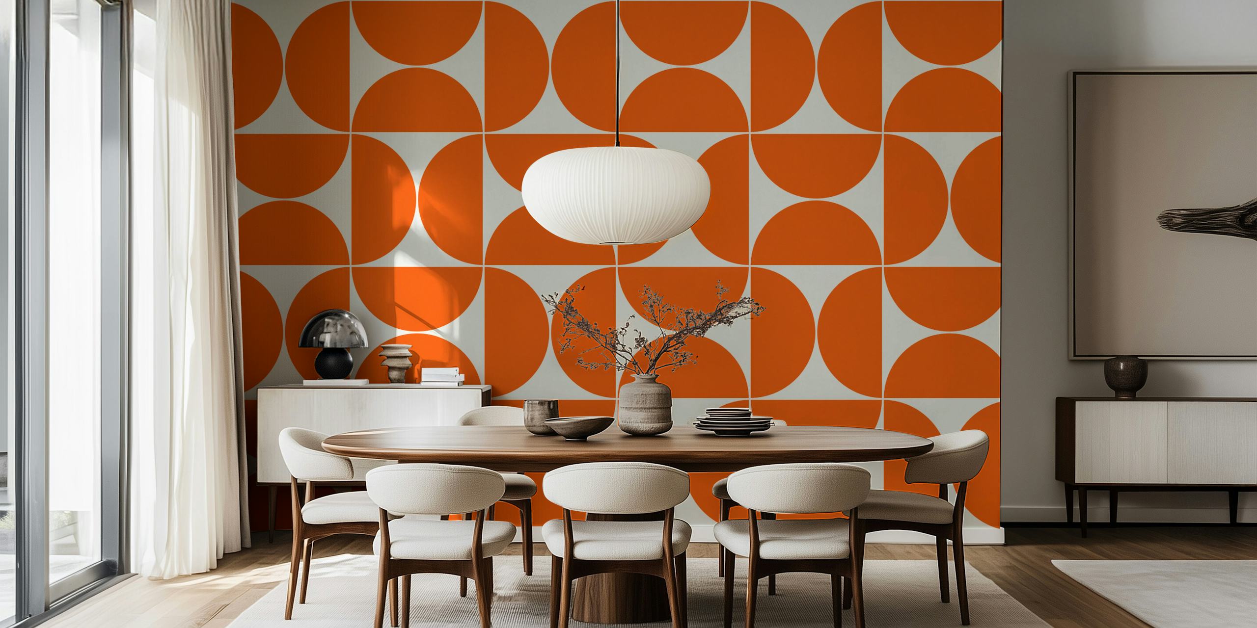 Mid-Century Modern Pattern No27 wallpaper in a room