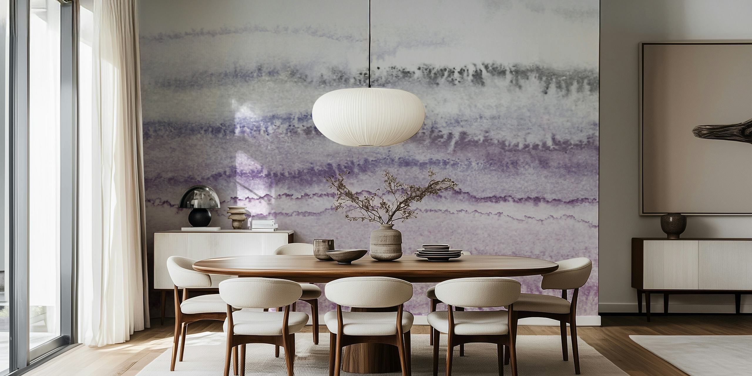Lavender harmony wallpaper displayed in a room