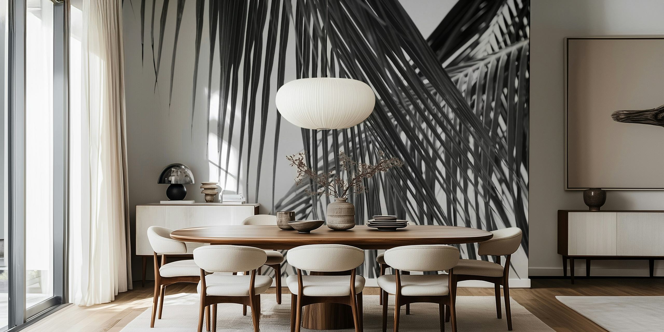 Lush Caribbean Palms wallpaper design