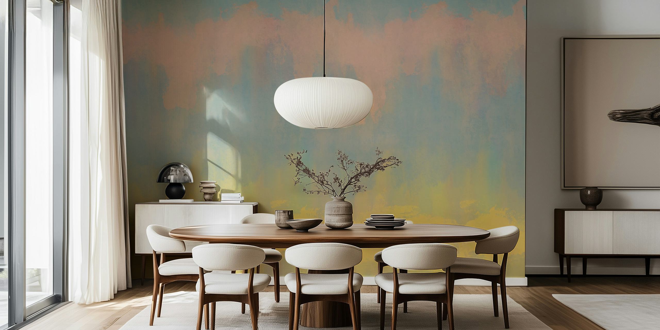 Abstract pastel acrylic painting wall mural for home decor