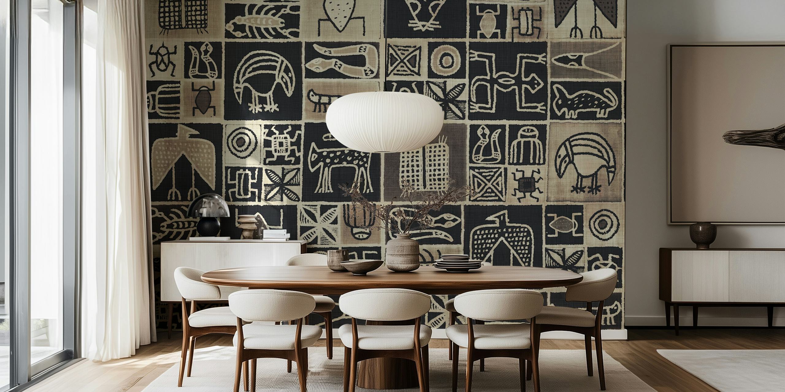 Desert Animals wallpaper displayed in a room