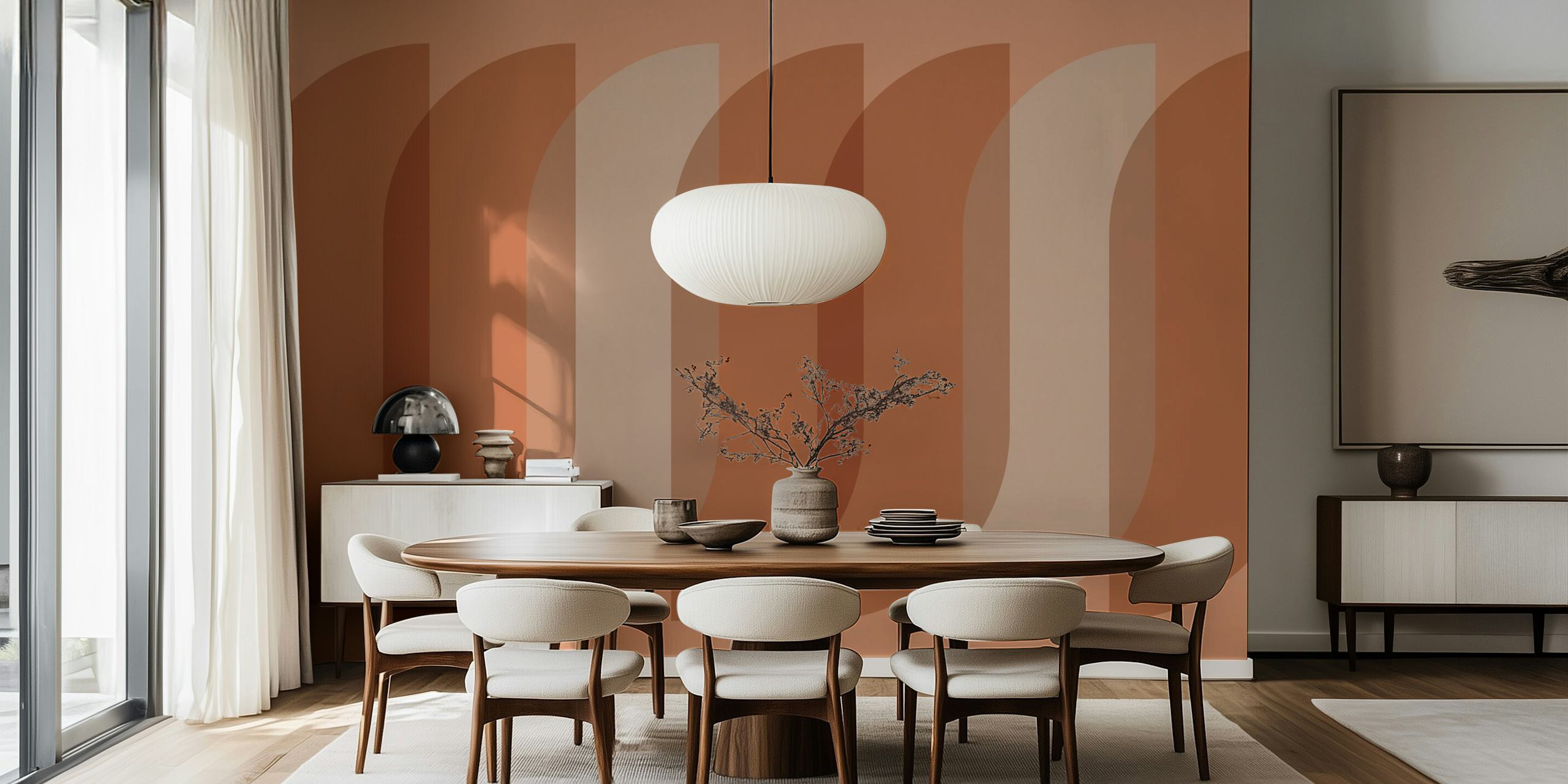 Contemporary Terra Arches tapet i et rum