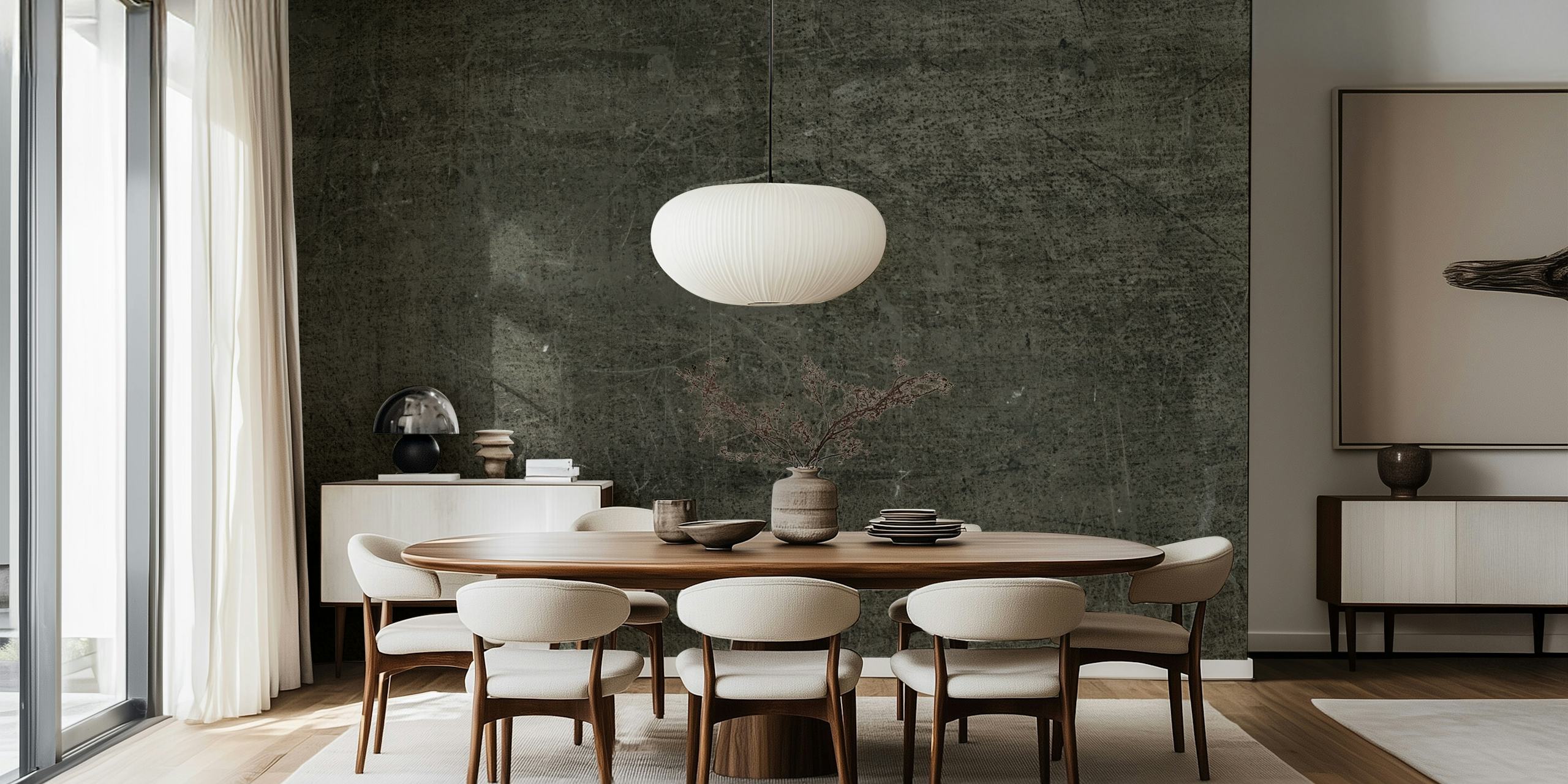 Texture grey wood wallpaper in a room