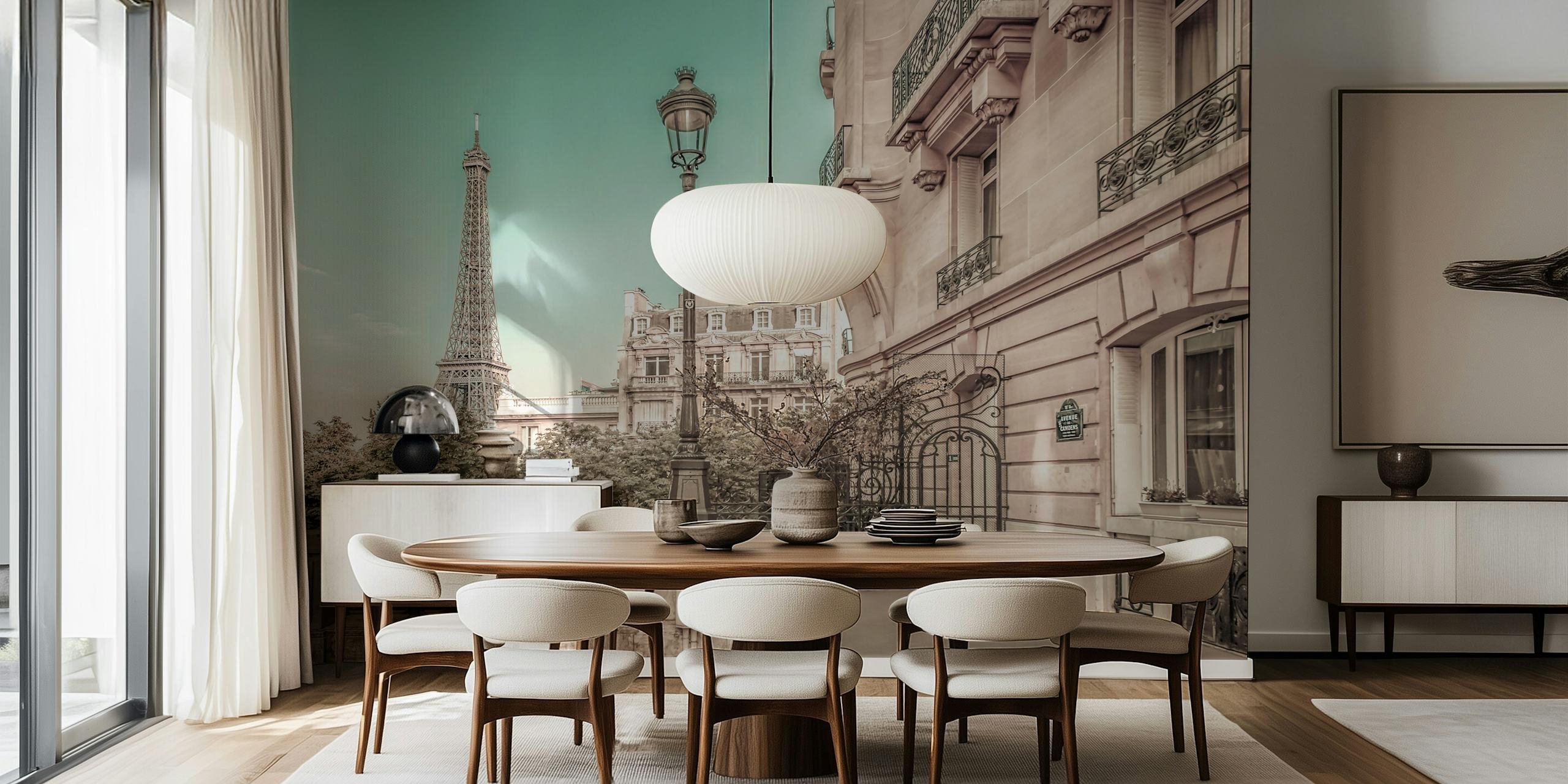 Papier peint Parisian Charm - urban vintage style dans une pièce