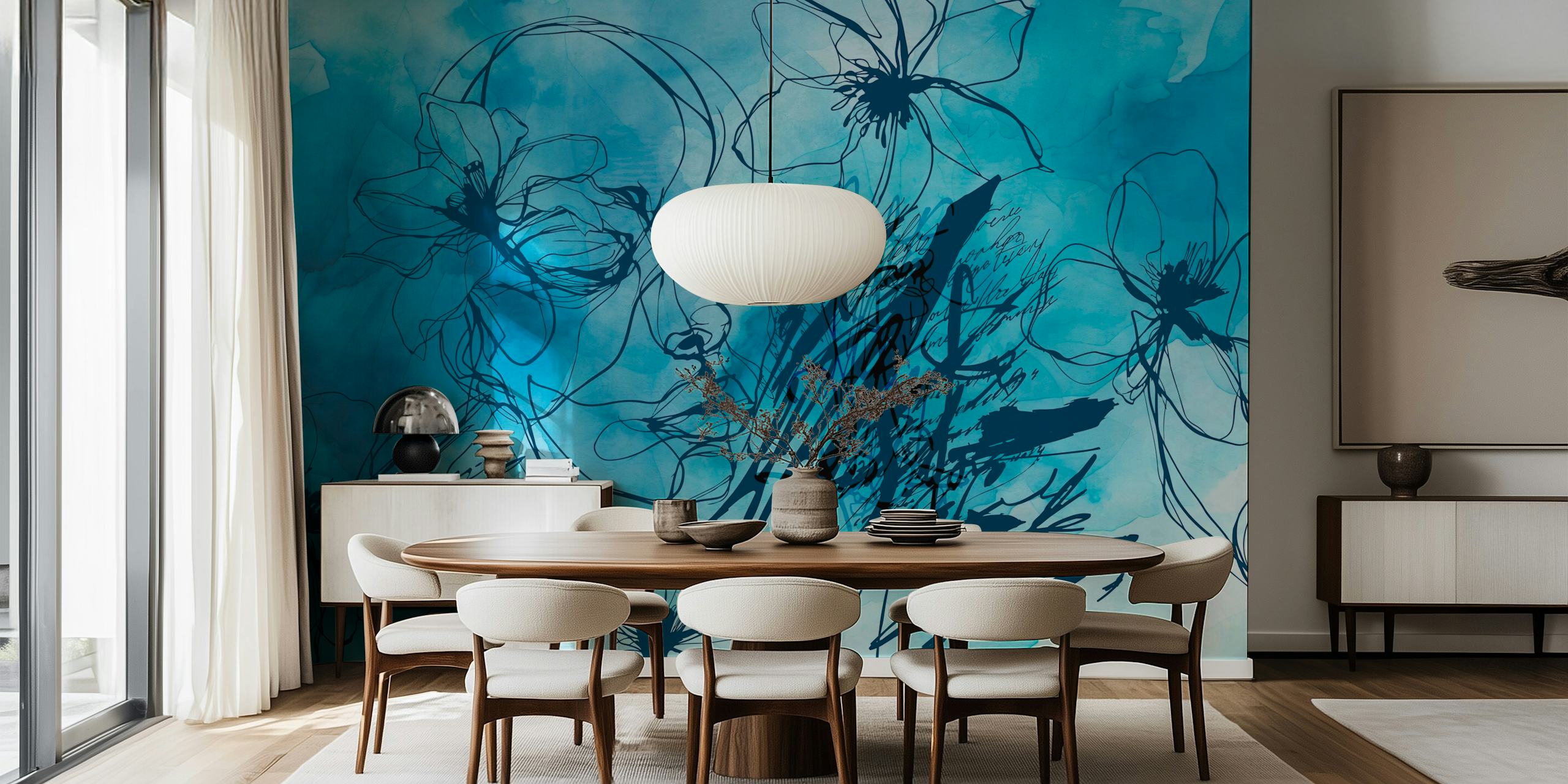 Sapphire Serenity Portrait wallpaper in a room