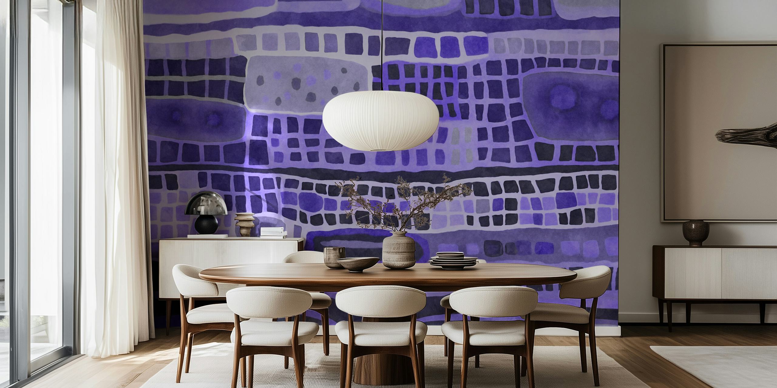 Whimsy Watercolor Shapes Pattern in a room