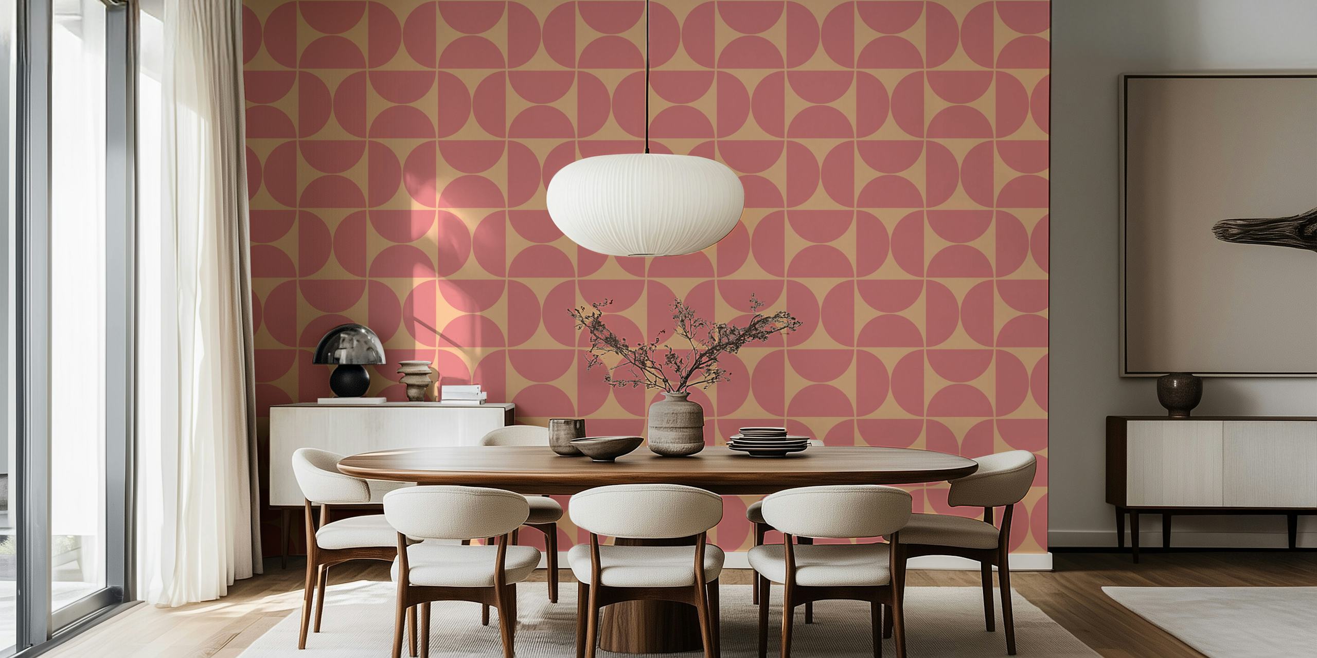 Mid-Century Modern Pattern No51 wallpaper in a room