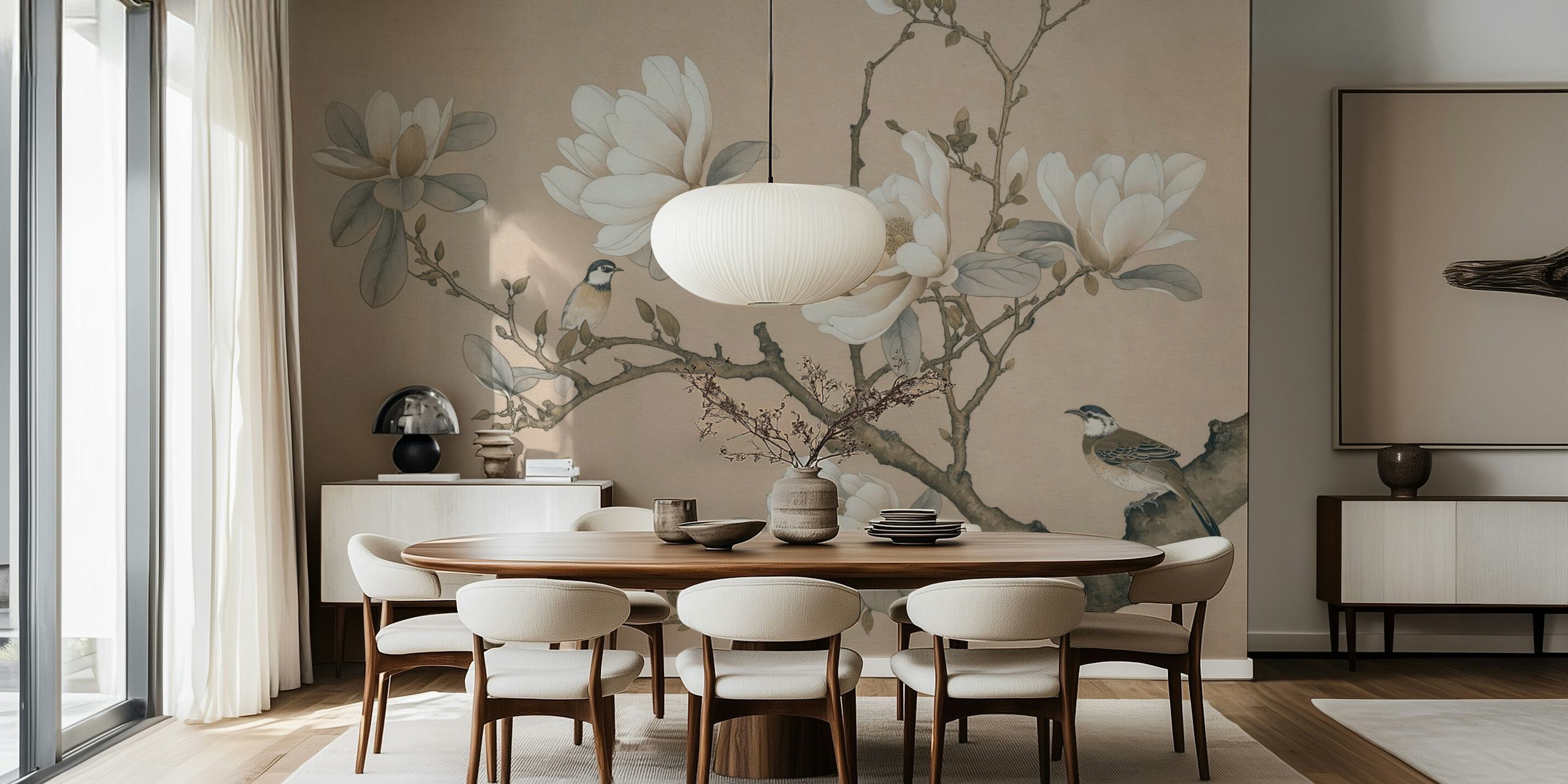 Design tapety Vintage Magnolia Bird Chinoiserie