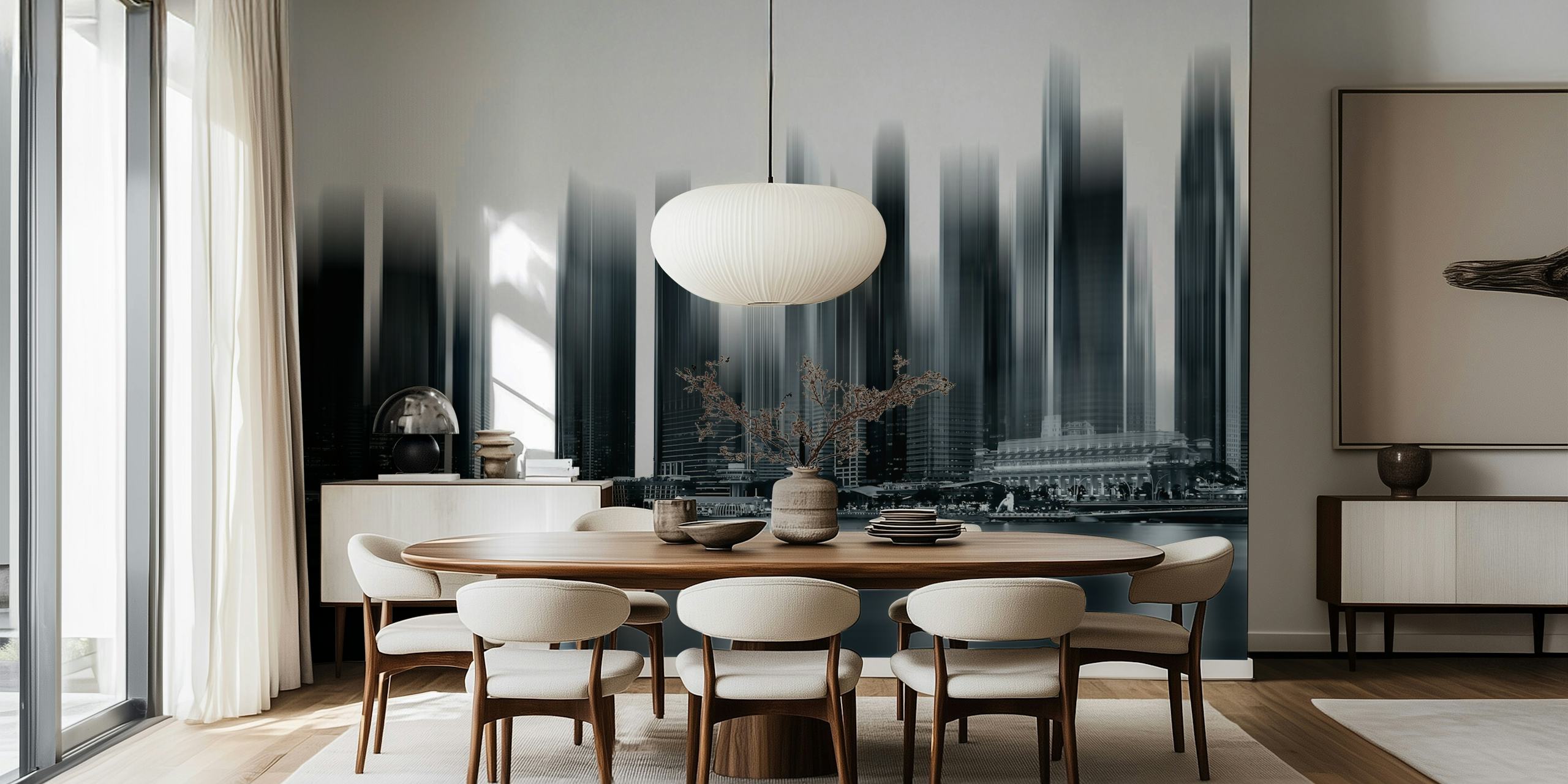 Dreamy City tapet i et moderne rom