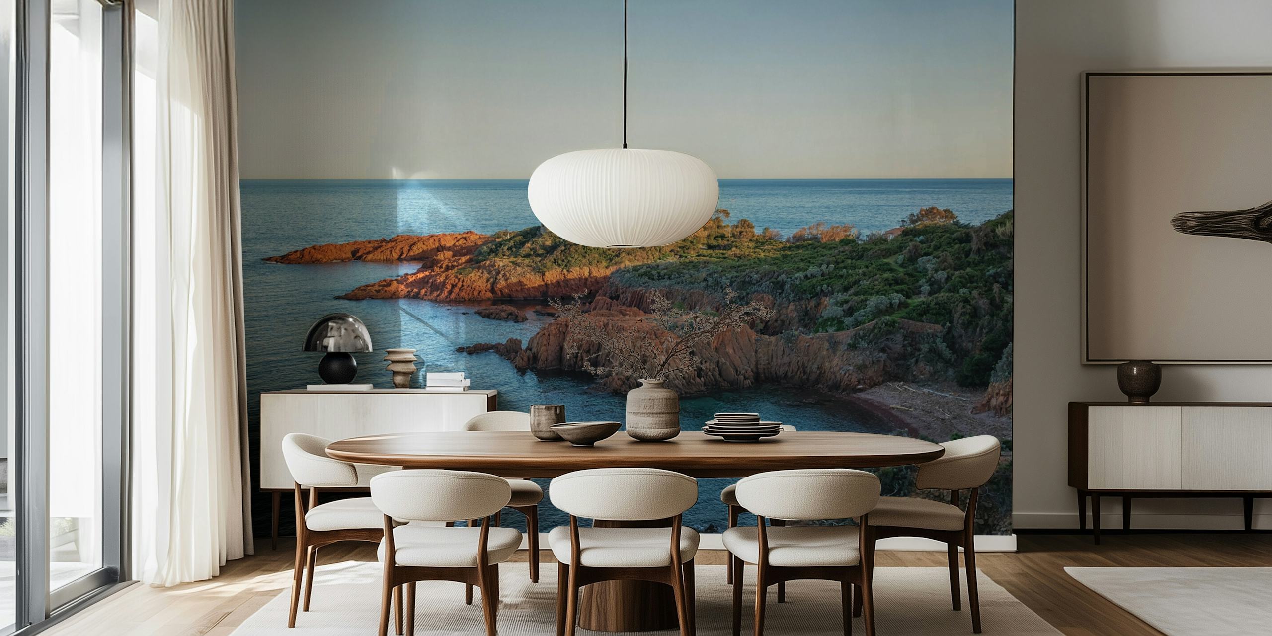 Esterel Coastline wallpaper displayed in a room