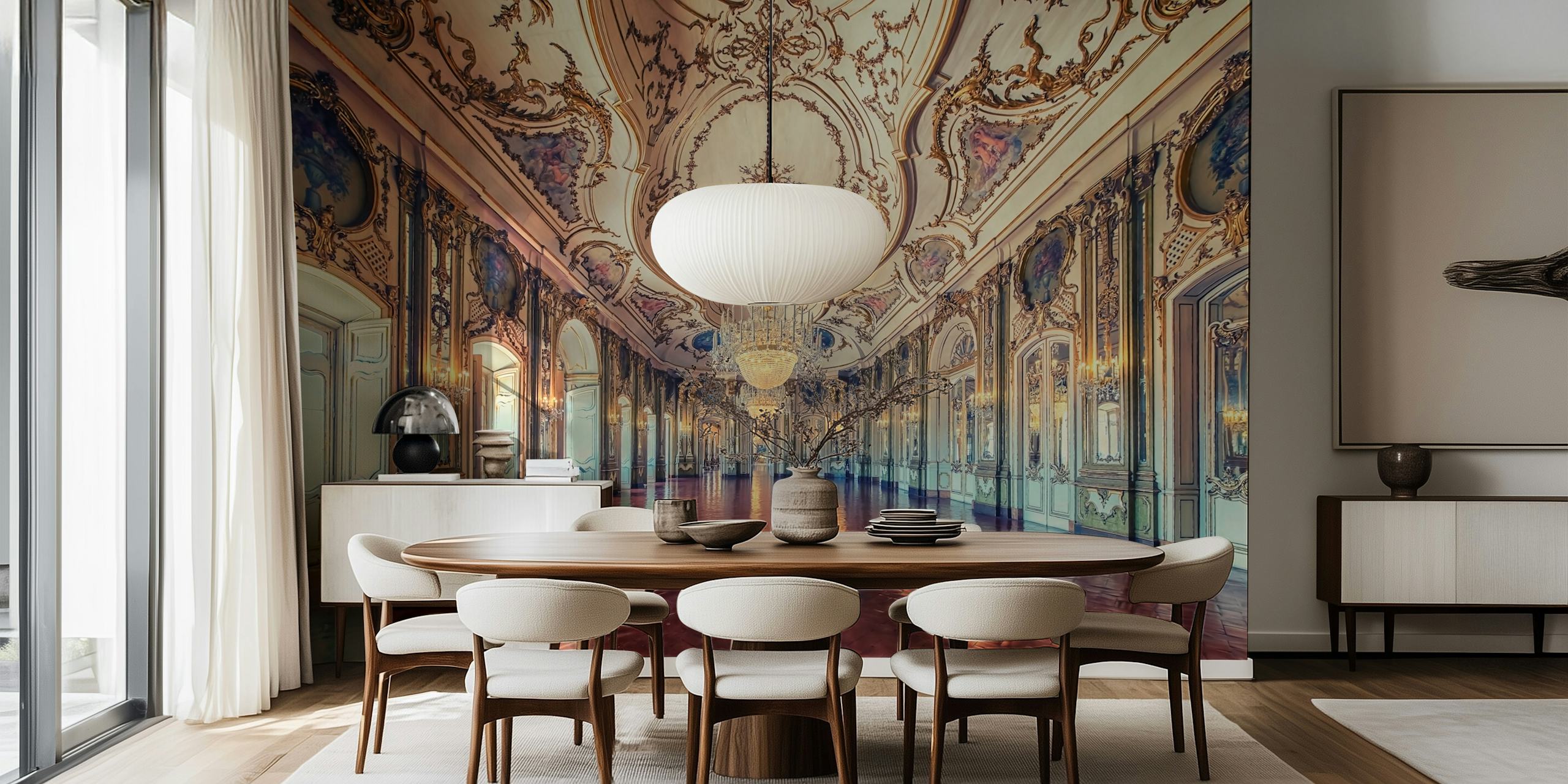 Papier peint Palace of Queluz affiché dans une pièce