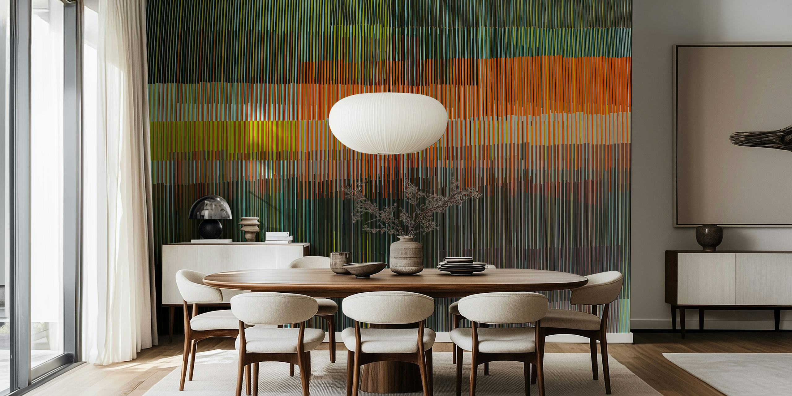 Ταπετσαρία Colorful Stripes 2 σε ένα δωμάτιο