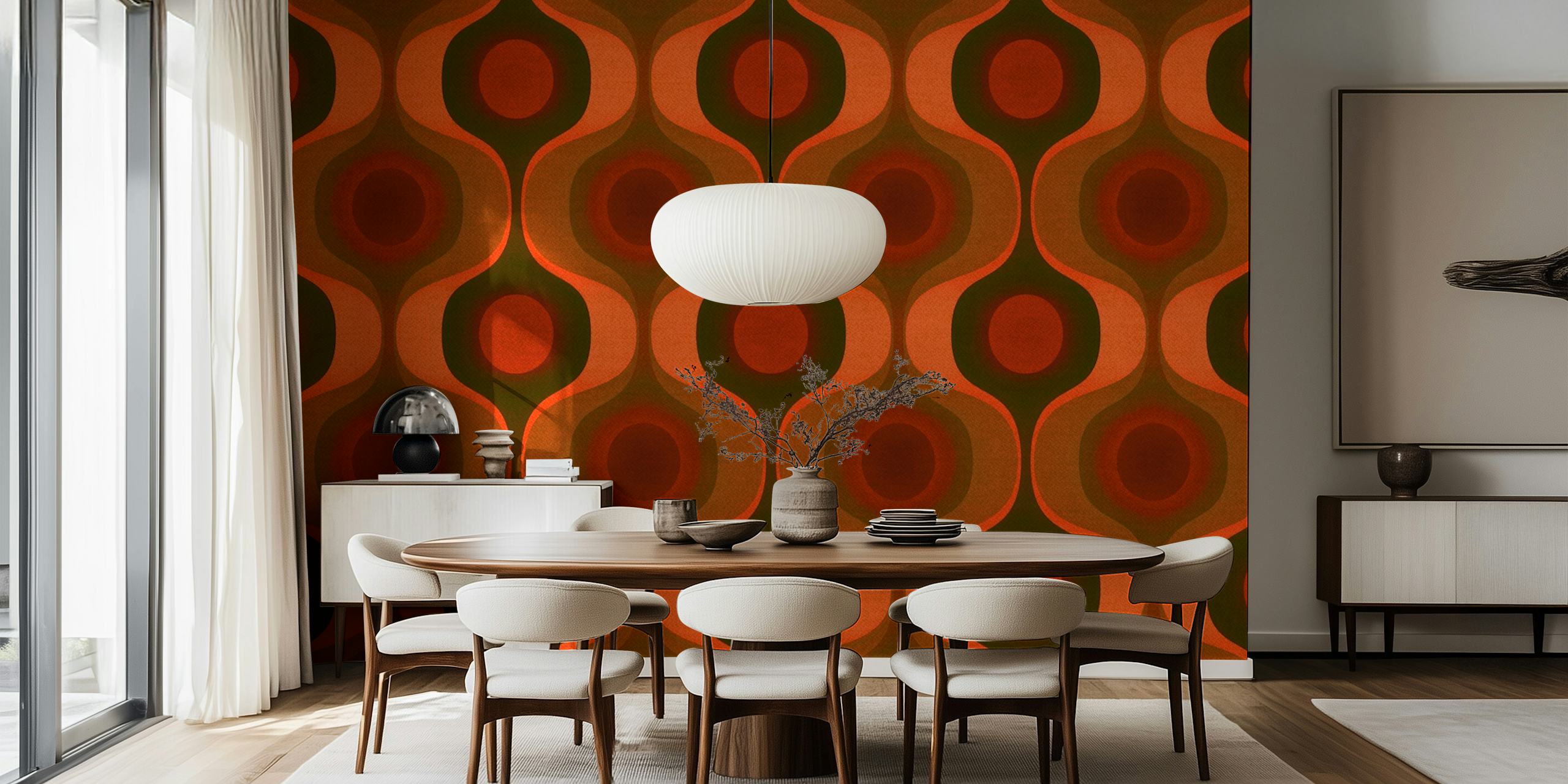 Design de papel de parede Retro 70s Fashion Groove