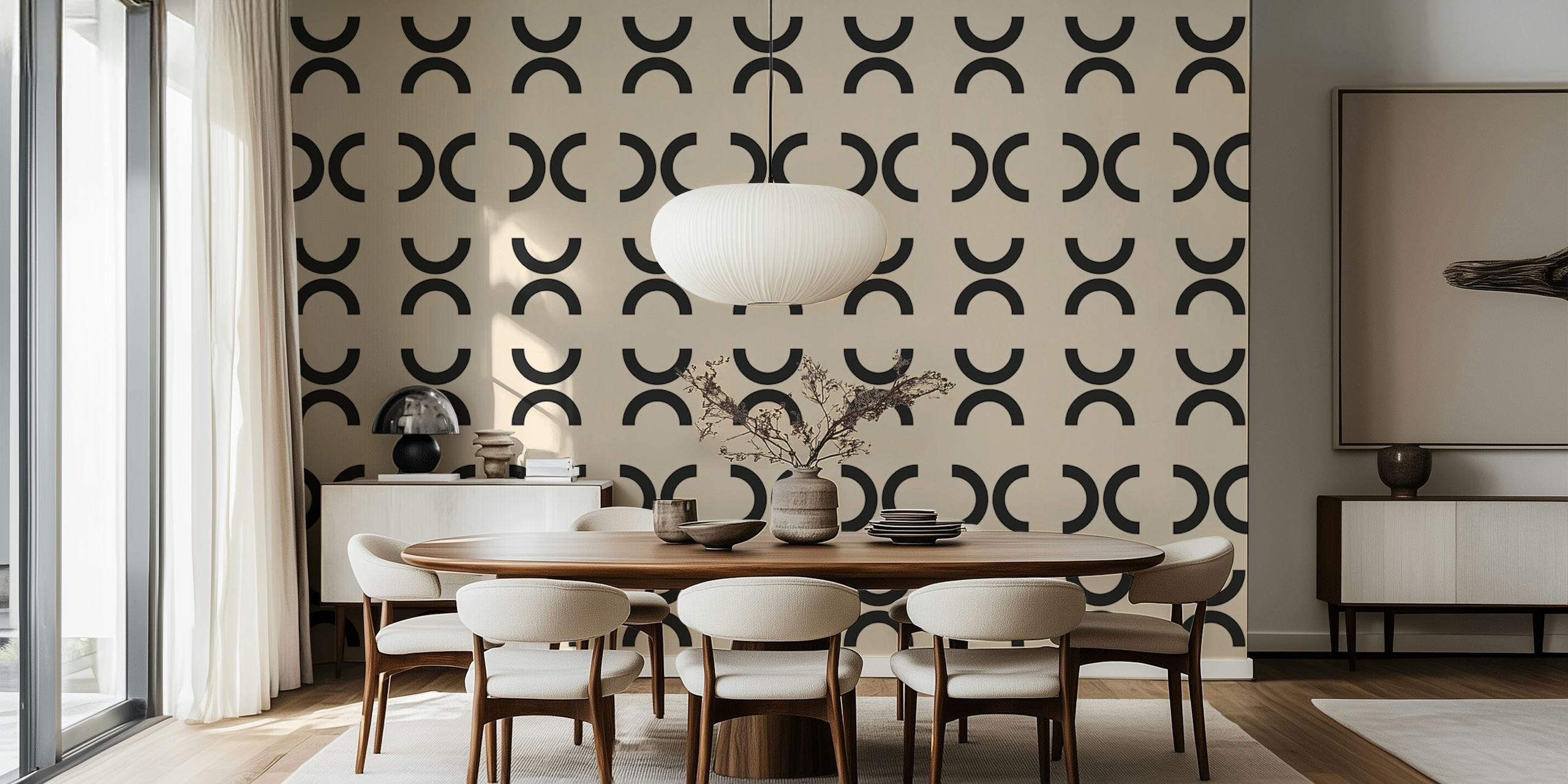 Minimal Urban Bauhaus Tapetdesign in einem Raum
