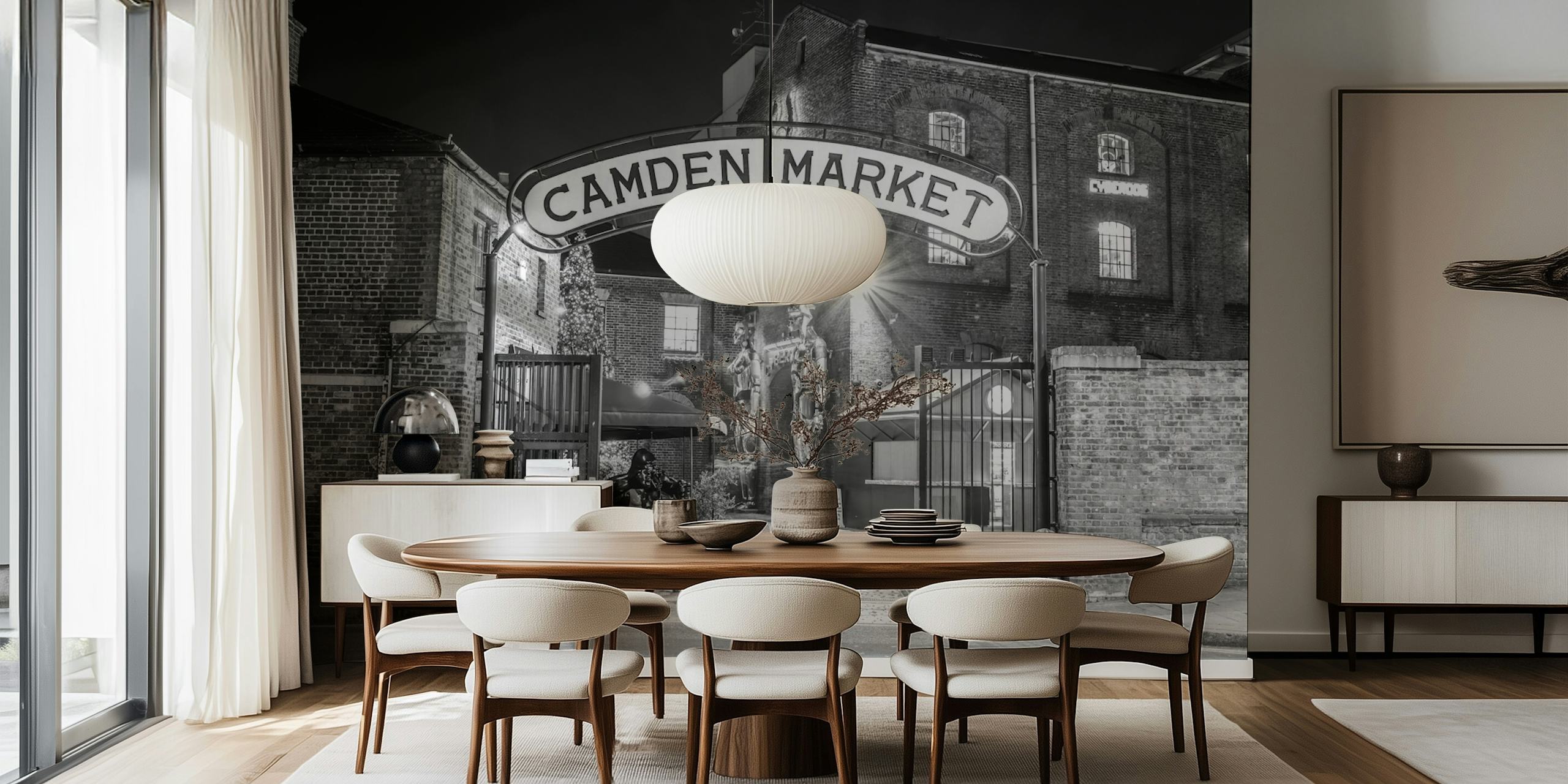 Camden Market wallpaper in a room
