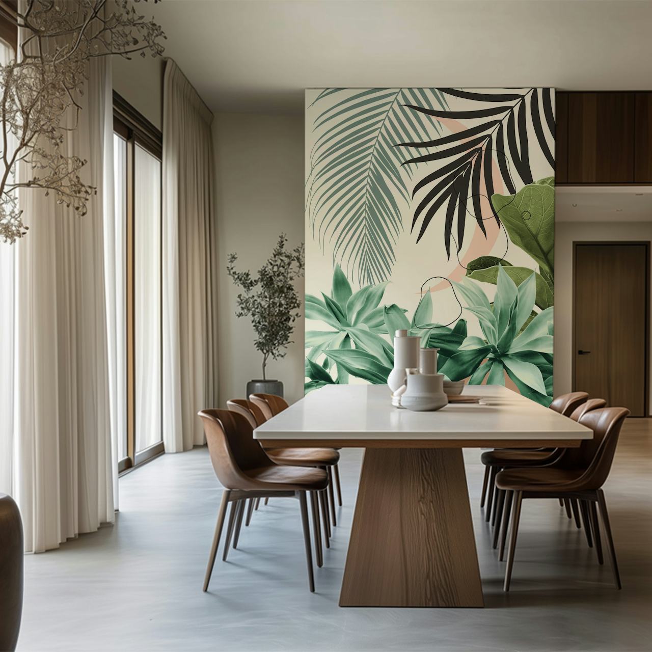 Minimal Moon Agave Palm 1 tapetti huoneessa