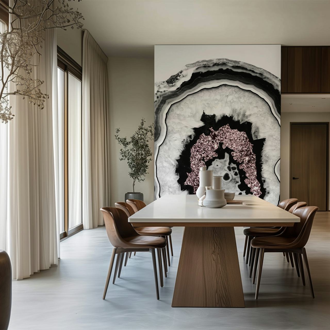 Black and white agate wallpaper with sparkling details