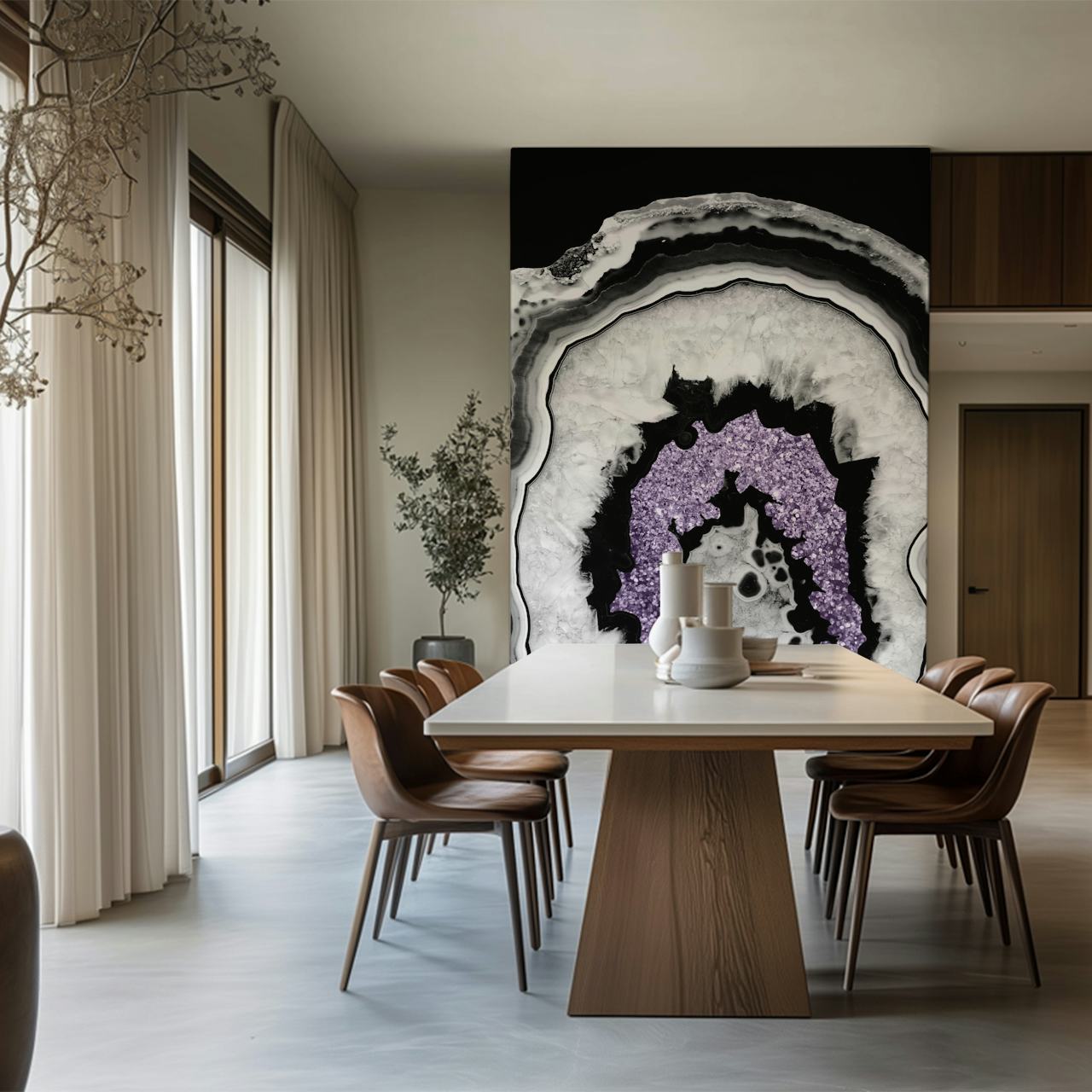 Agate Ultra Violet Glitter 2 wallpaper in a room