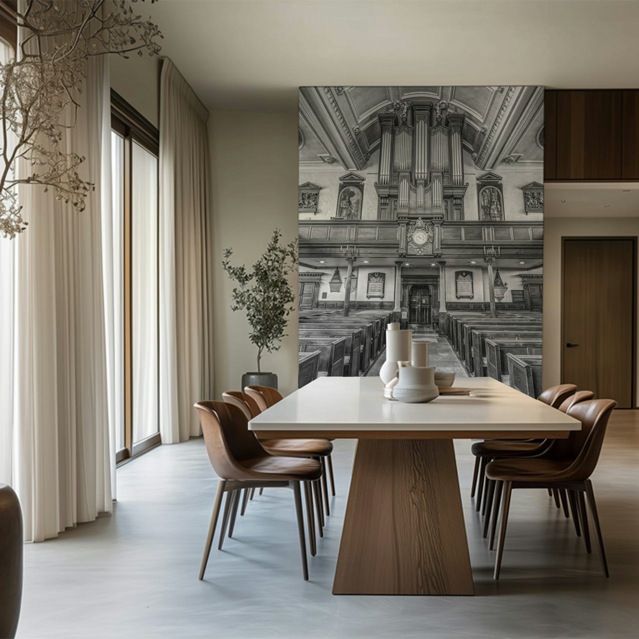 Sacred Architecture wallpaper in an interior setting