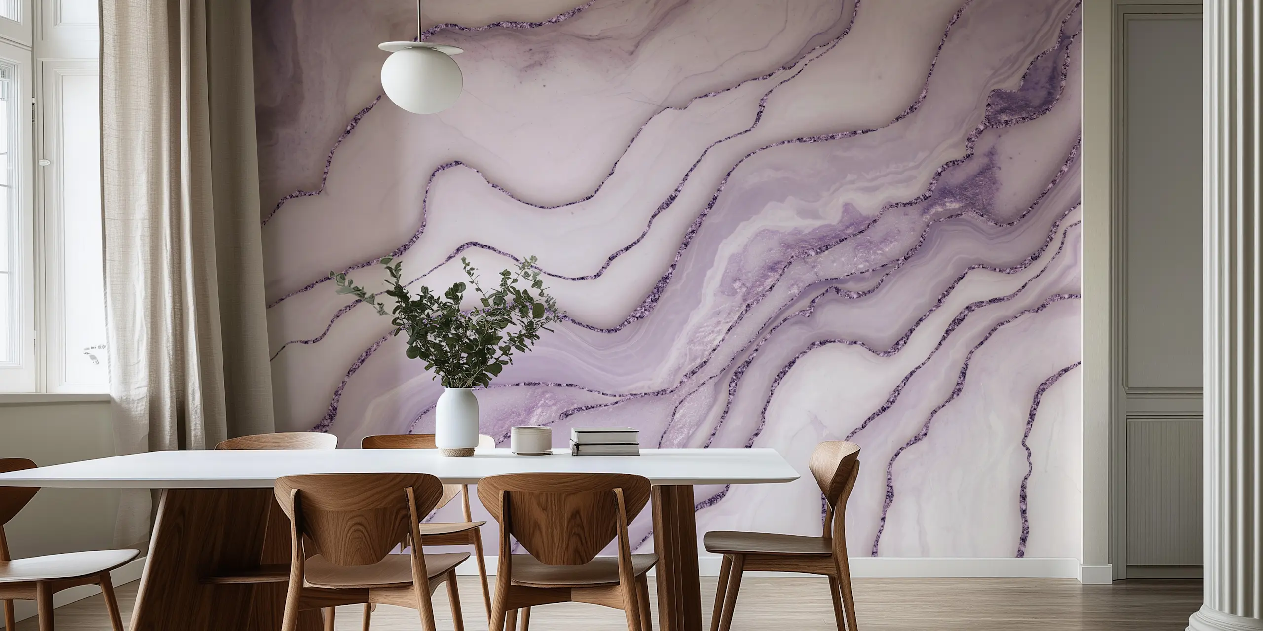 Lilac Marble Wallpaper for Bedroom and Living Room