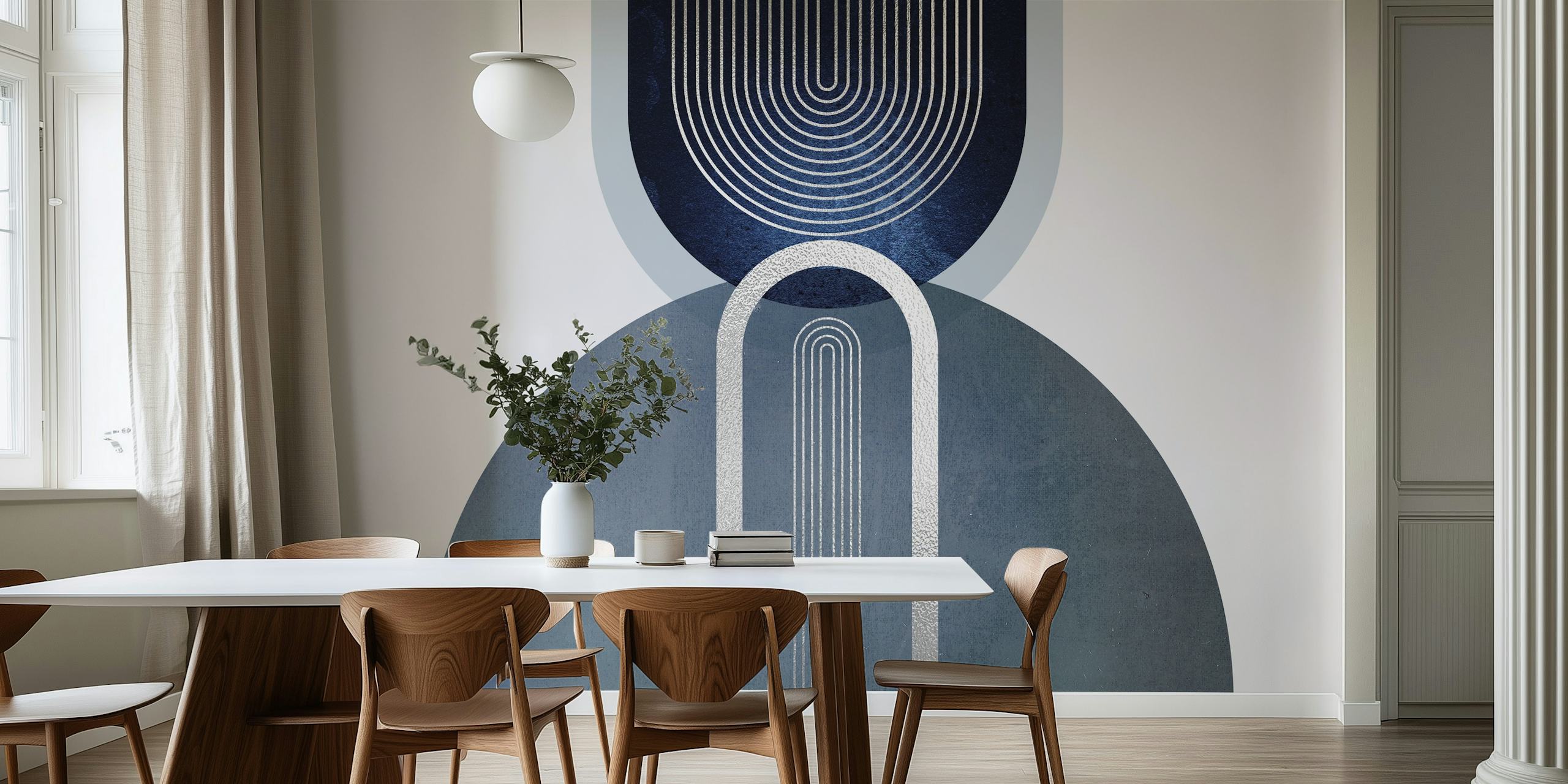 Design Blue Statement Wall v místnosti