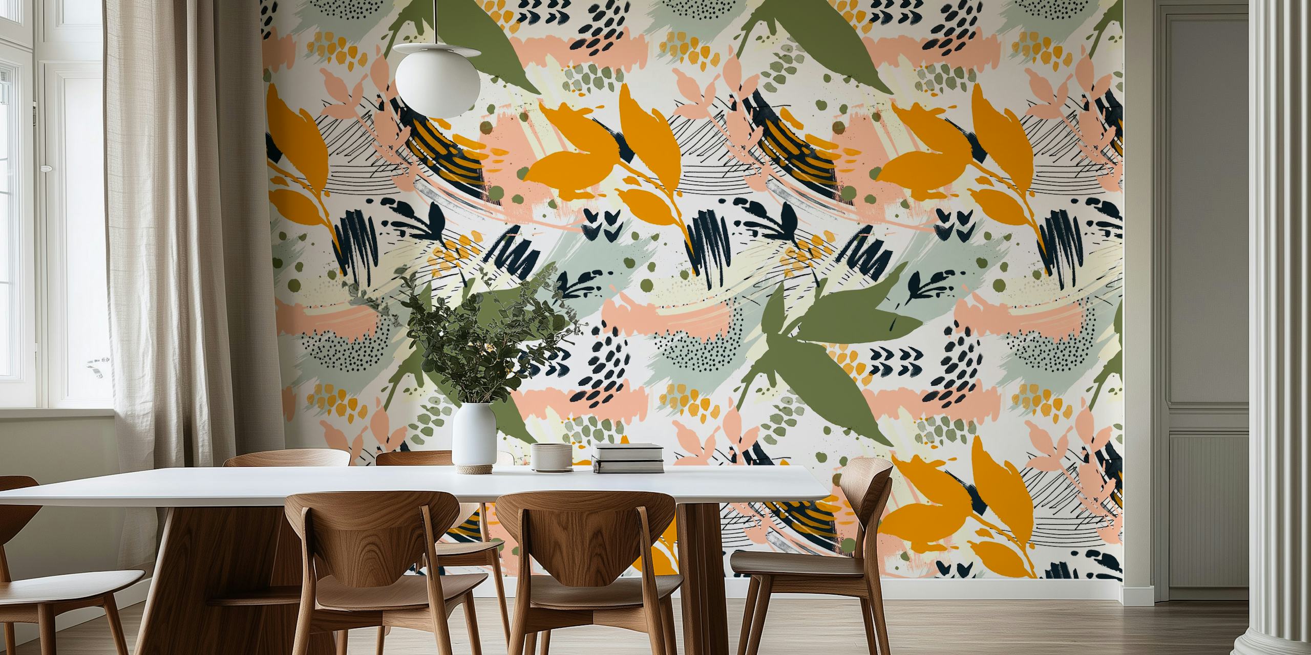 Abstract strokes still life wzór tapety w pokoju