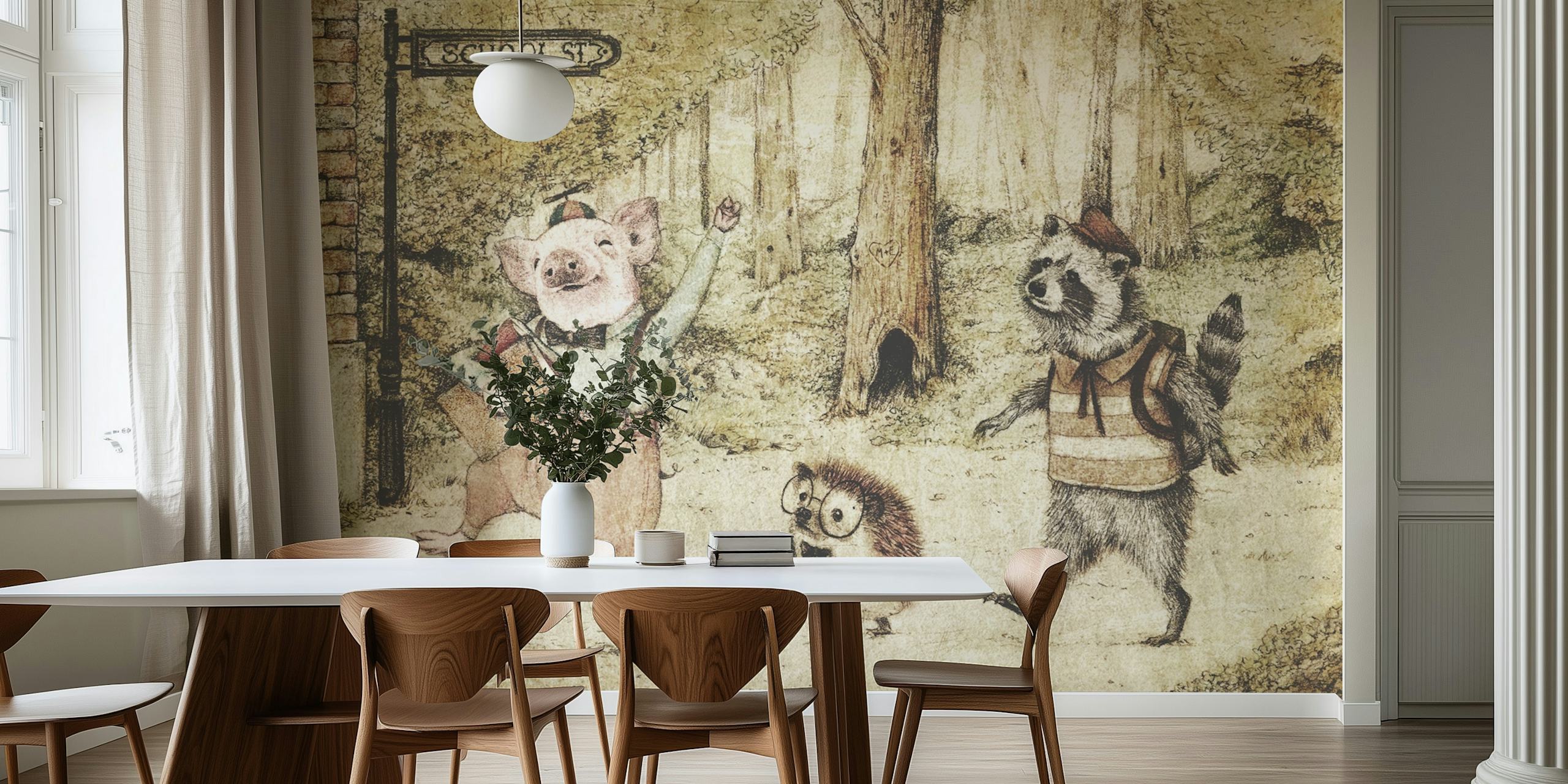Whimsical first day of school wallpaper design