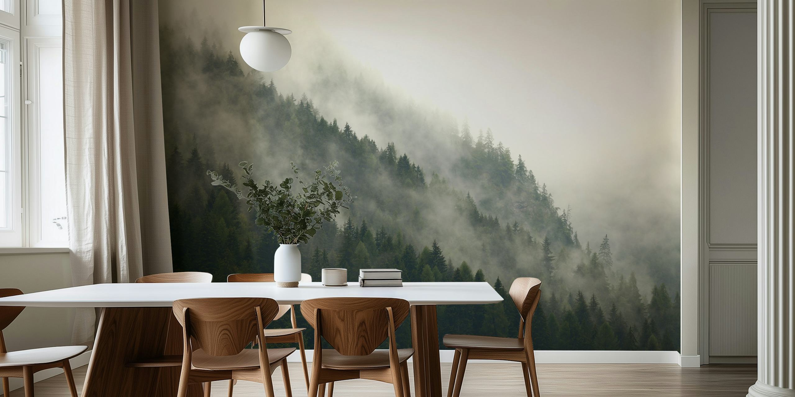 Misty Mountainside tapet i ett rum