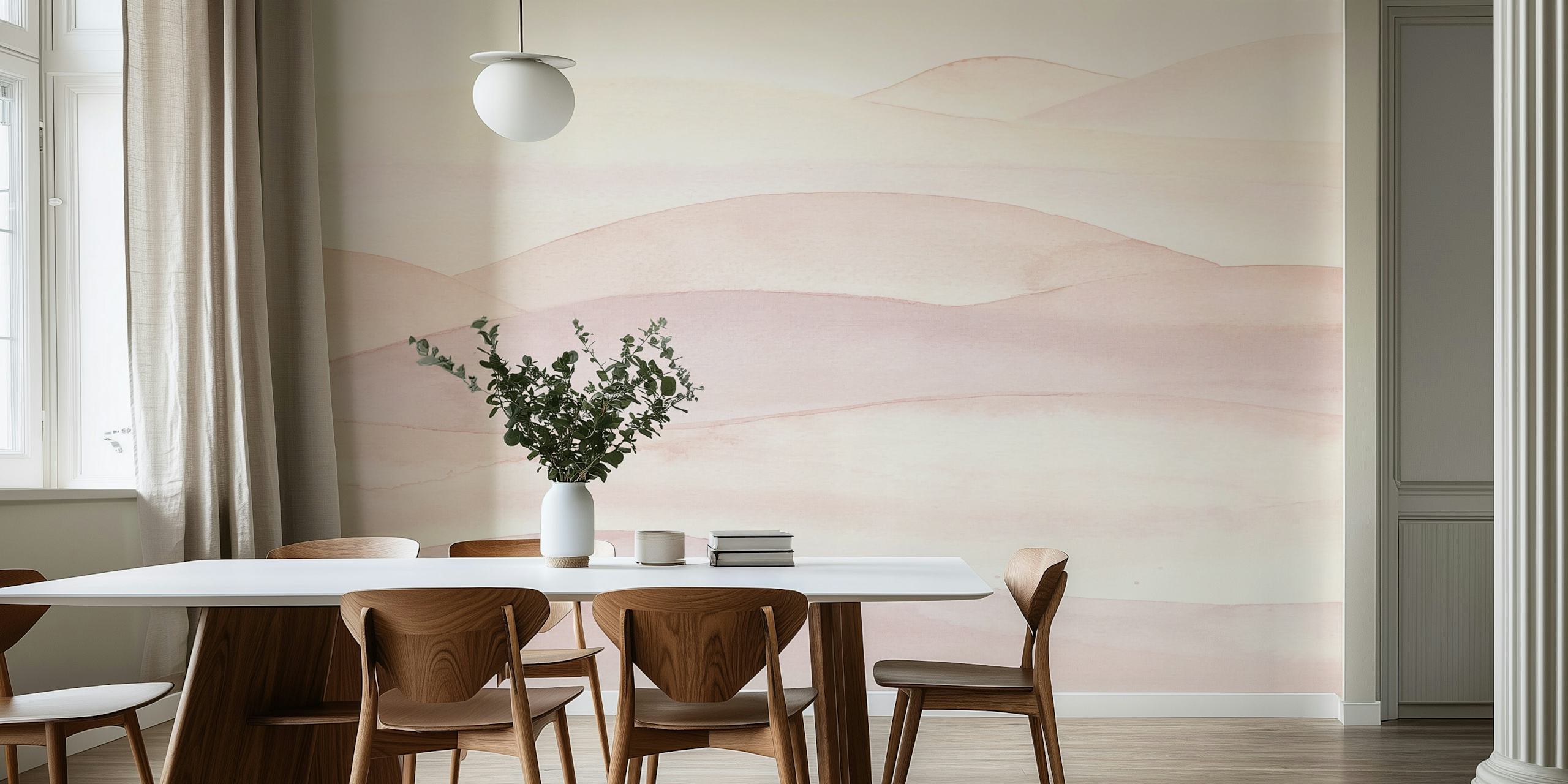 abstract blush dream landscape tapeta w pokoju