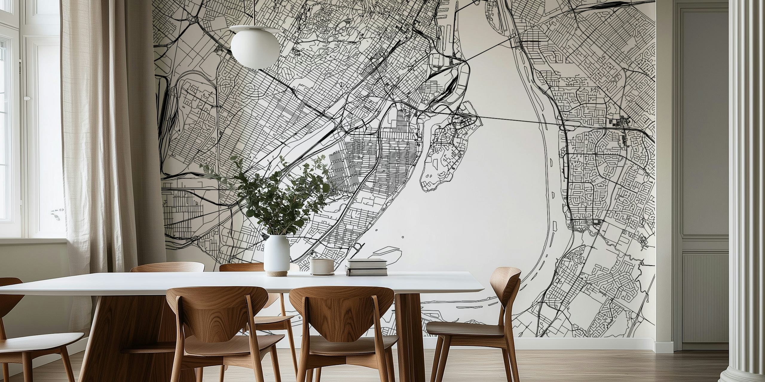 Montreal Map tapetdesign i et rom